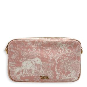 Multi-pouch Crossbody Bag Pink in Canvas, Light Gold hardware
