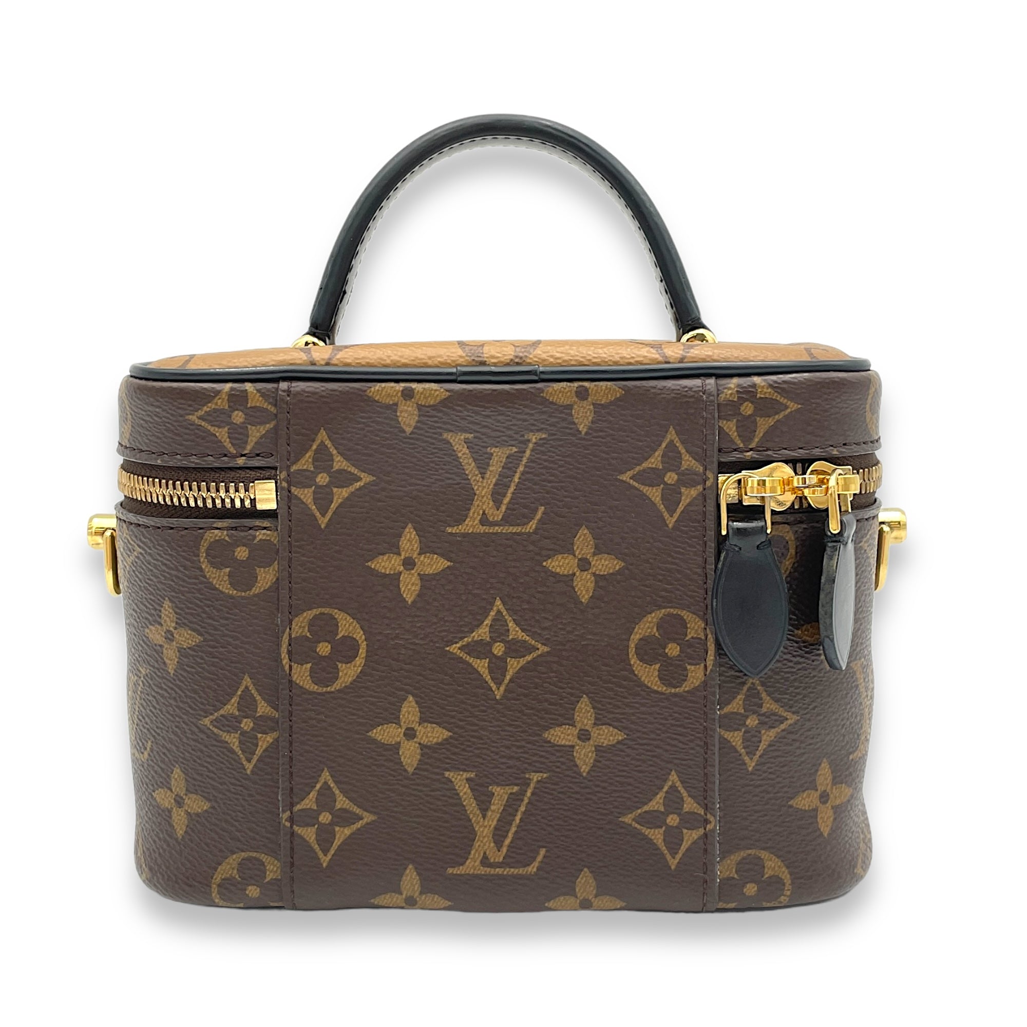 Reverse Vanity Bag PM Brown in Monogram Coated Canvas, Gold hardware - Image 3