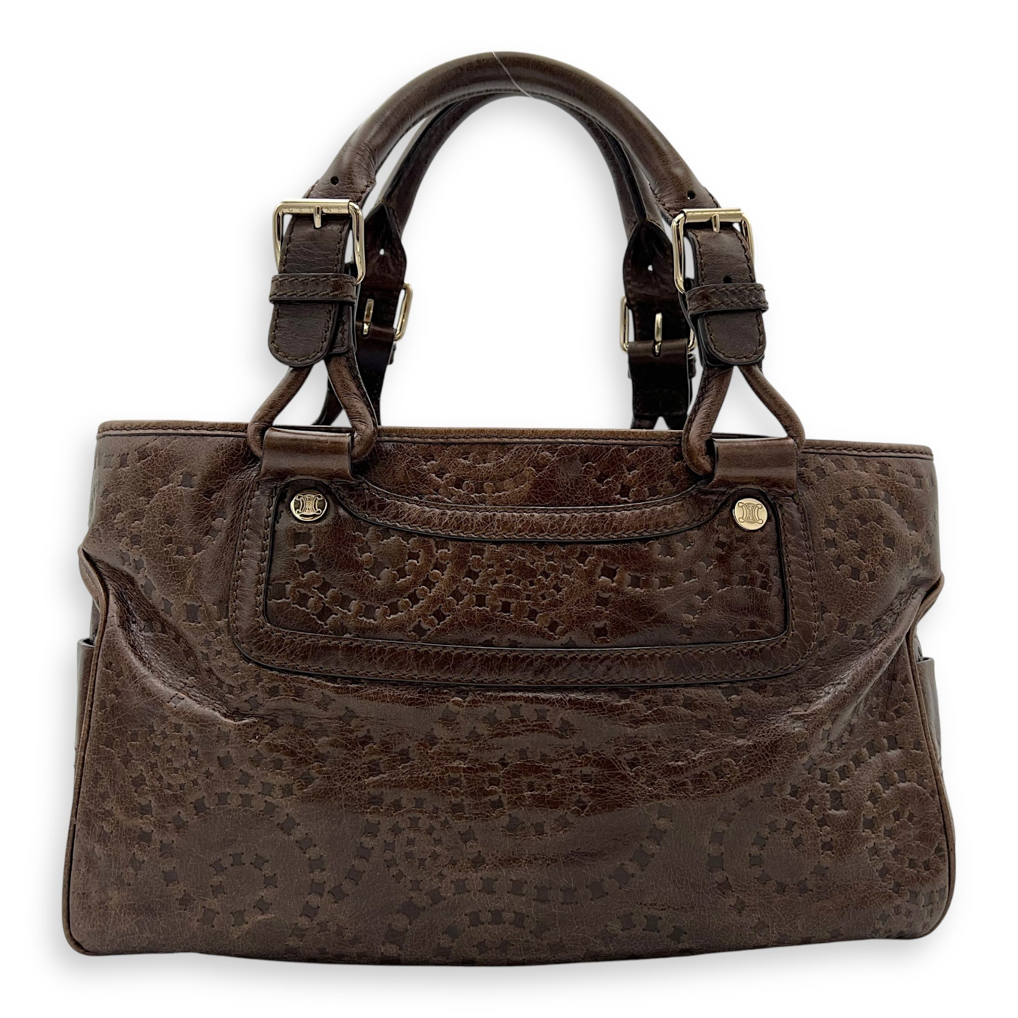 Boogie Top Handle Bag Brown in Calfskin, Gold hardware - Image 3