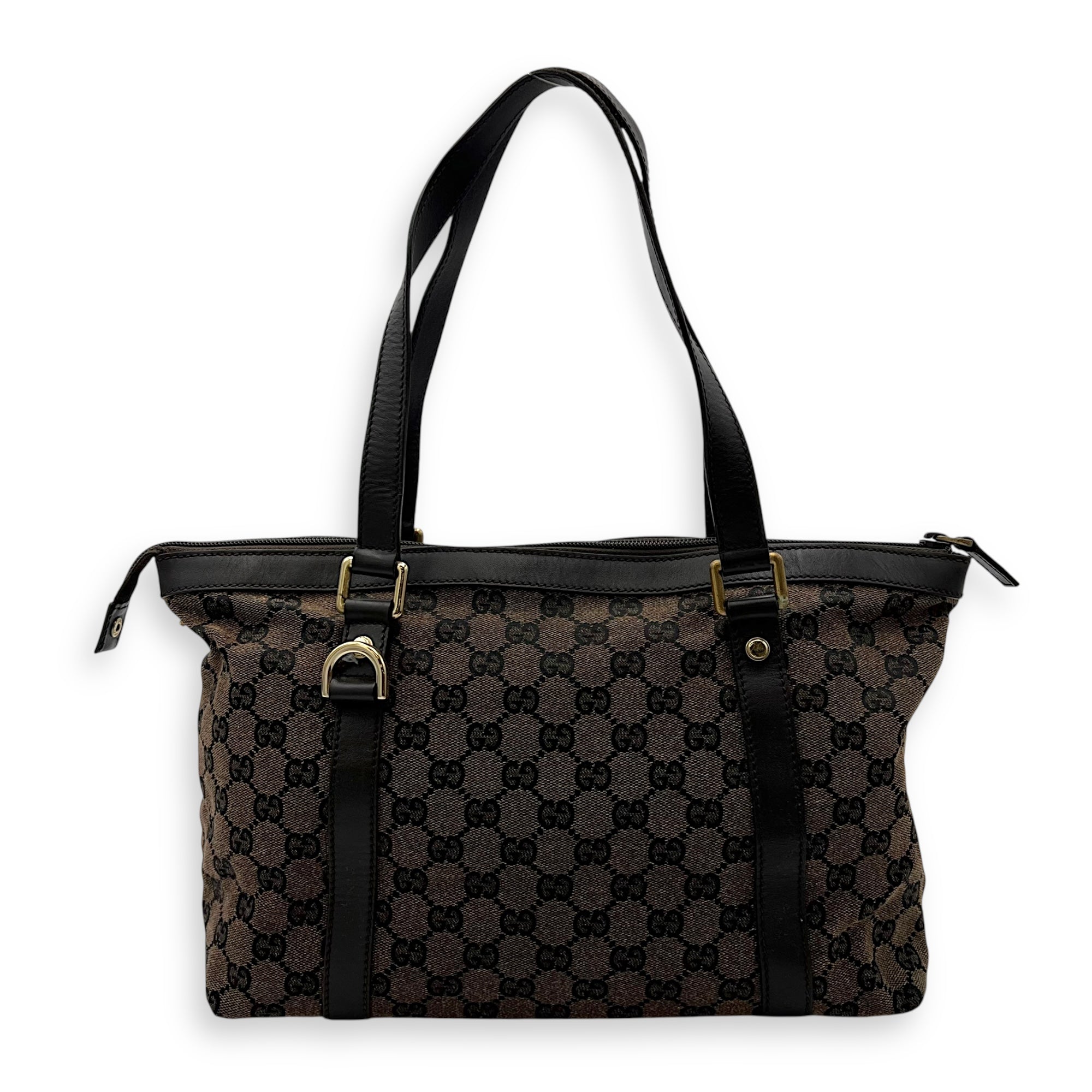 GG Shoulder Bag Brown in Canvas, Gold hardware - Image 3