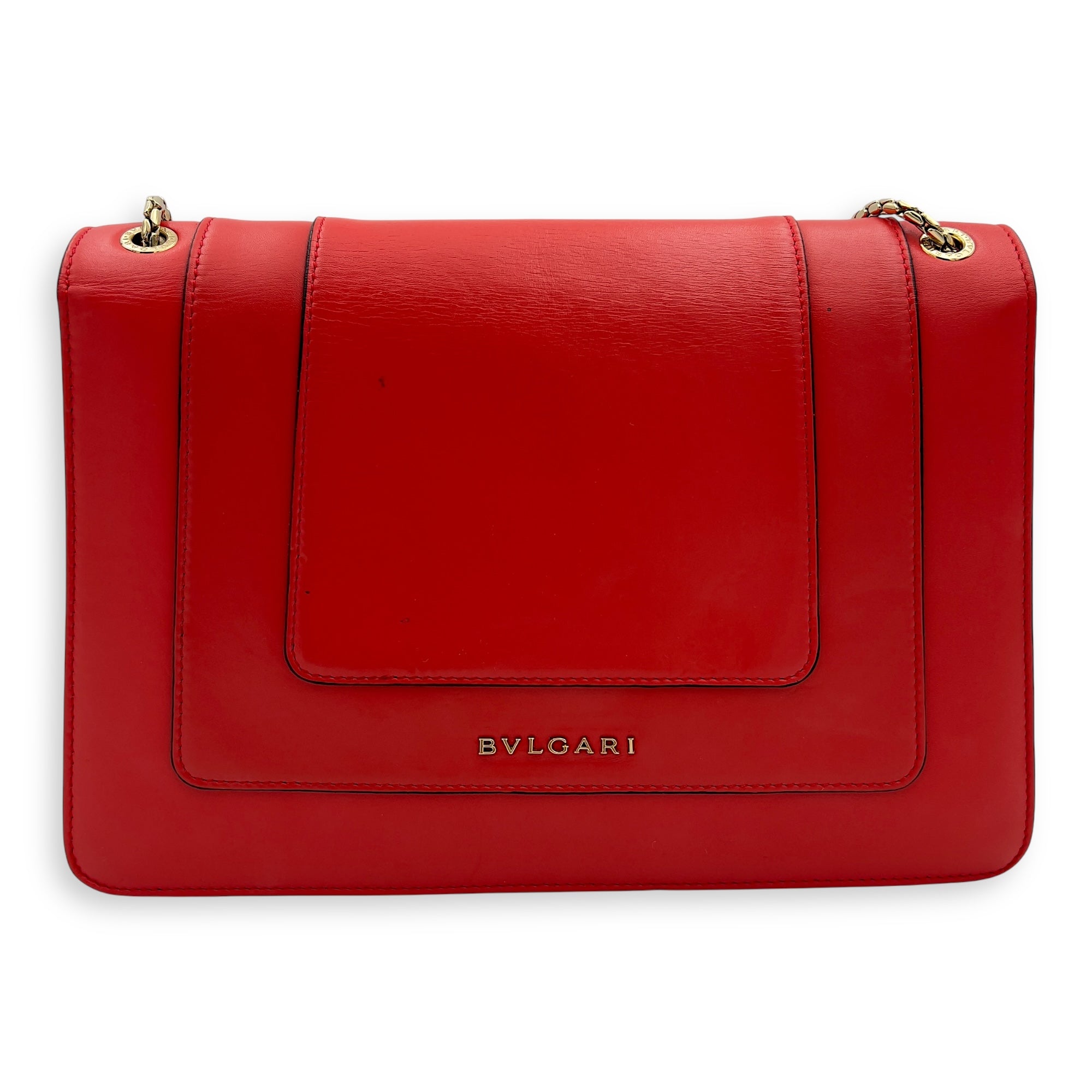 Serpenti Forever Shoulder Bag Red in Calfskin, Gold hardware - Image 3