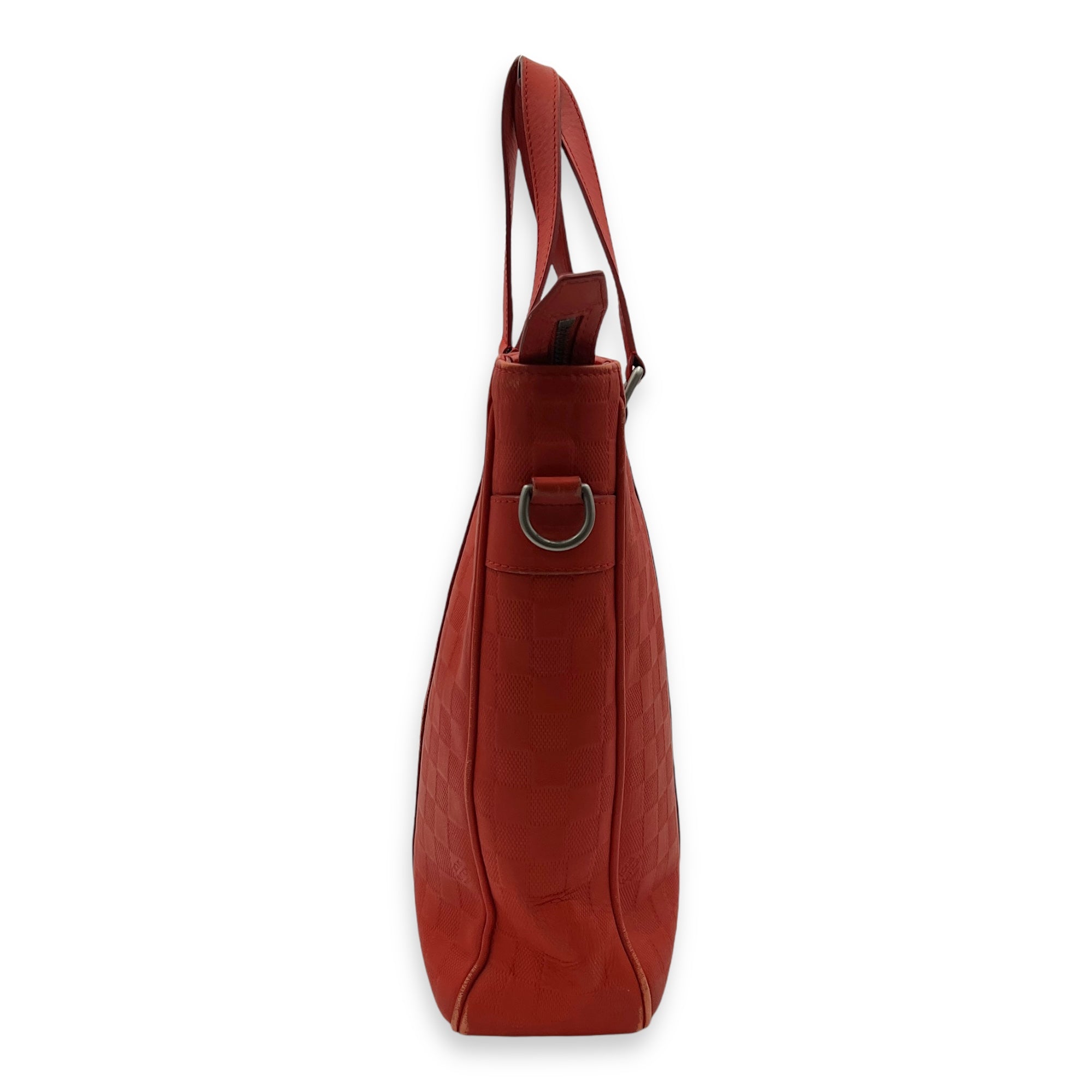 Tadao Top Handle Bag Red in Calfskin, Silver hardware - Image 4