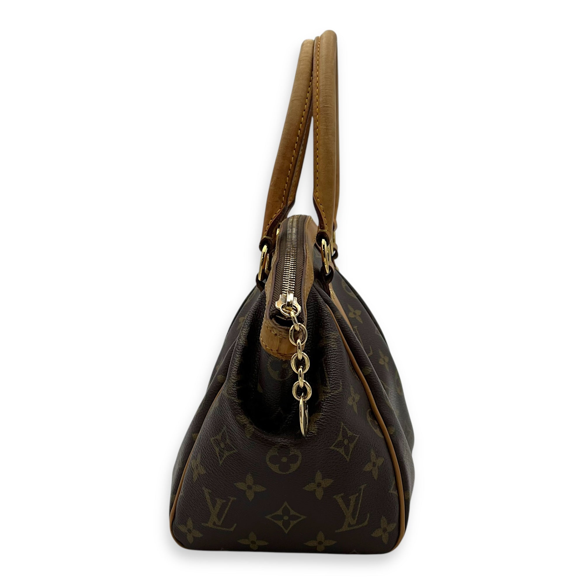 Tivoli Top Handle Bag Small Brown in Monogram Coated Canvas, Gold hardware - Image 4