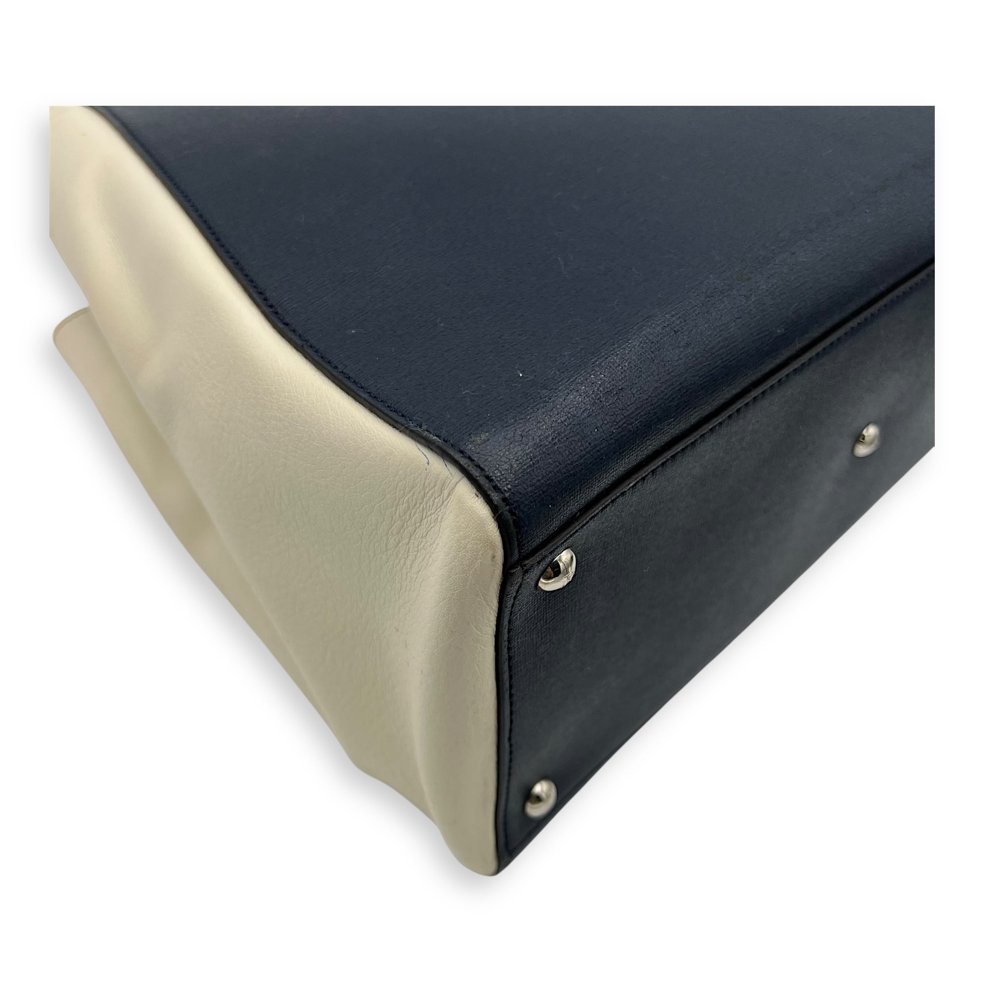 2Jours Top Handle Bag Blue in Calfskin, Silver hardware - Image 11