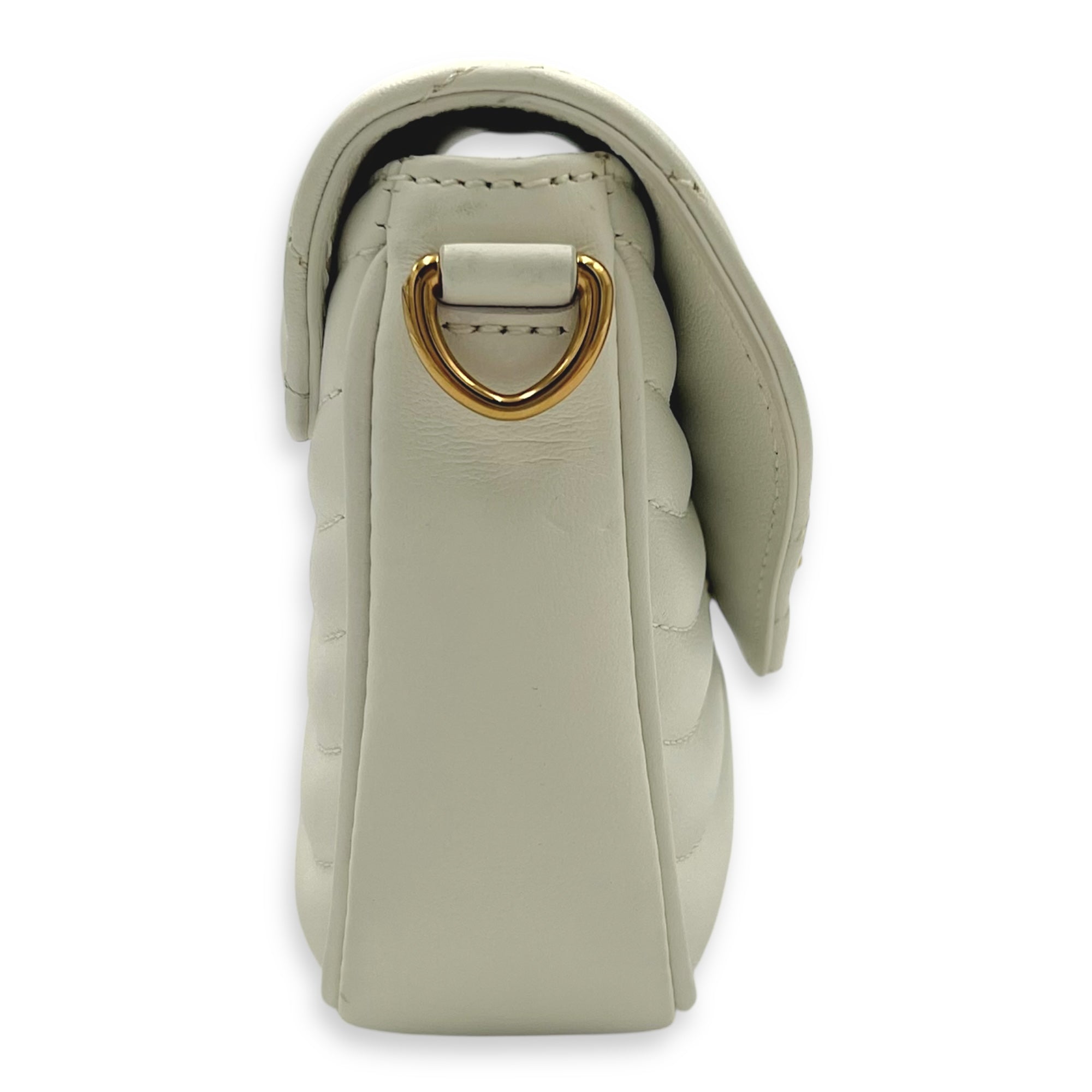 New Wave Crossbody Bag White in Calfskin, Gold hardware - Image 4