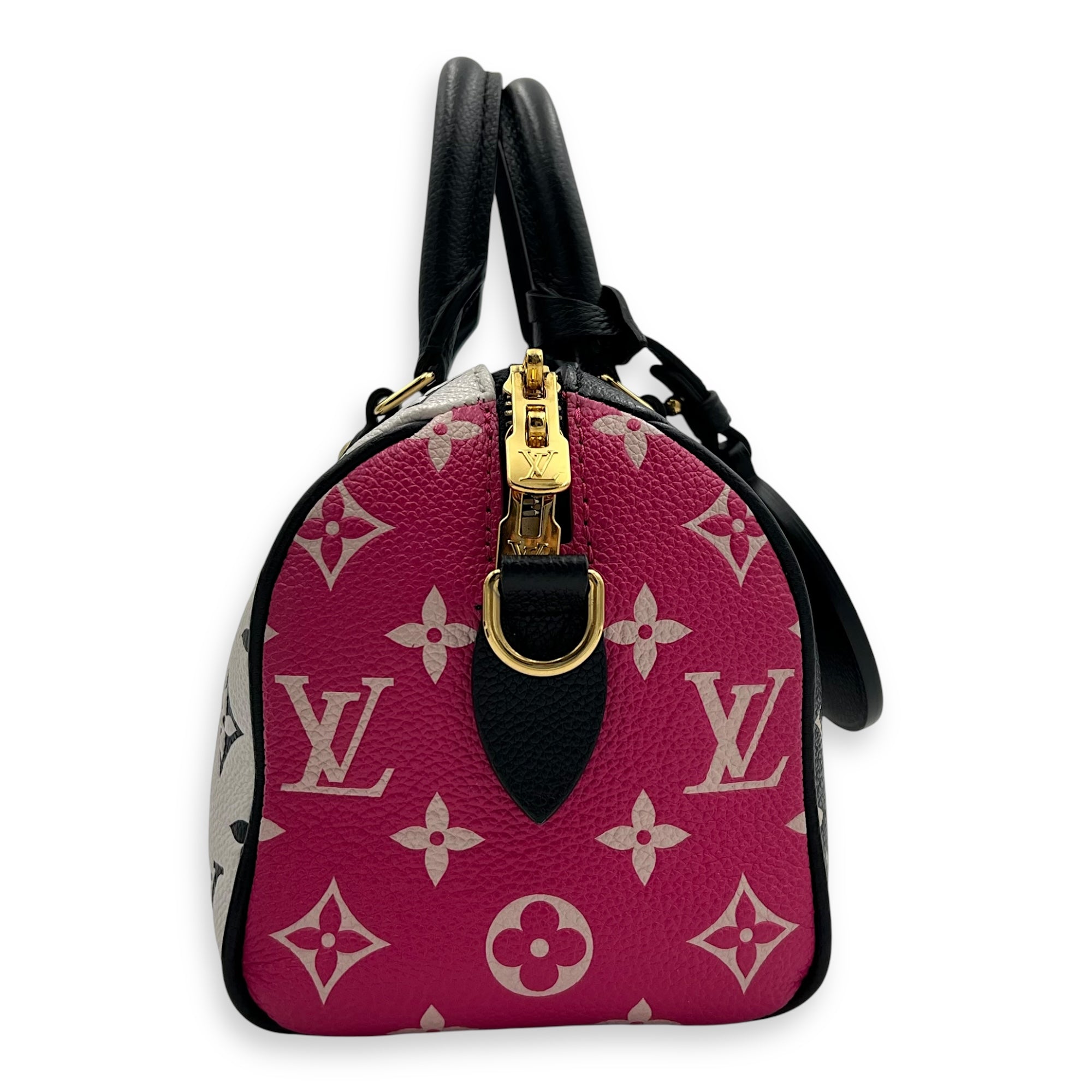 Speedy Top Handle Bag Multi-colour in Calfskin, Gold hardware - Image 4