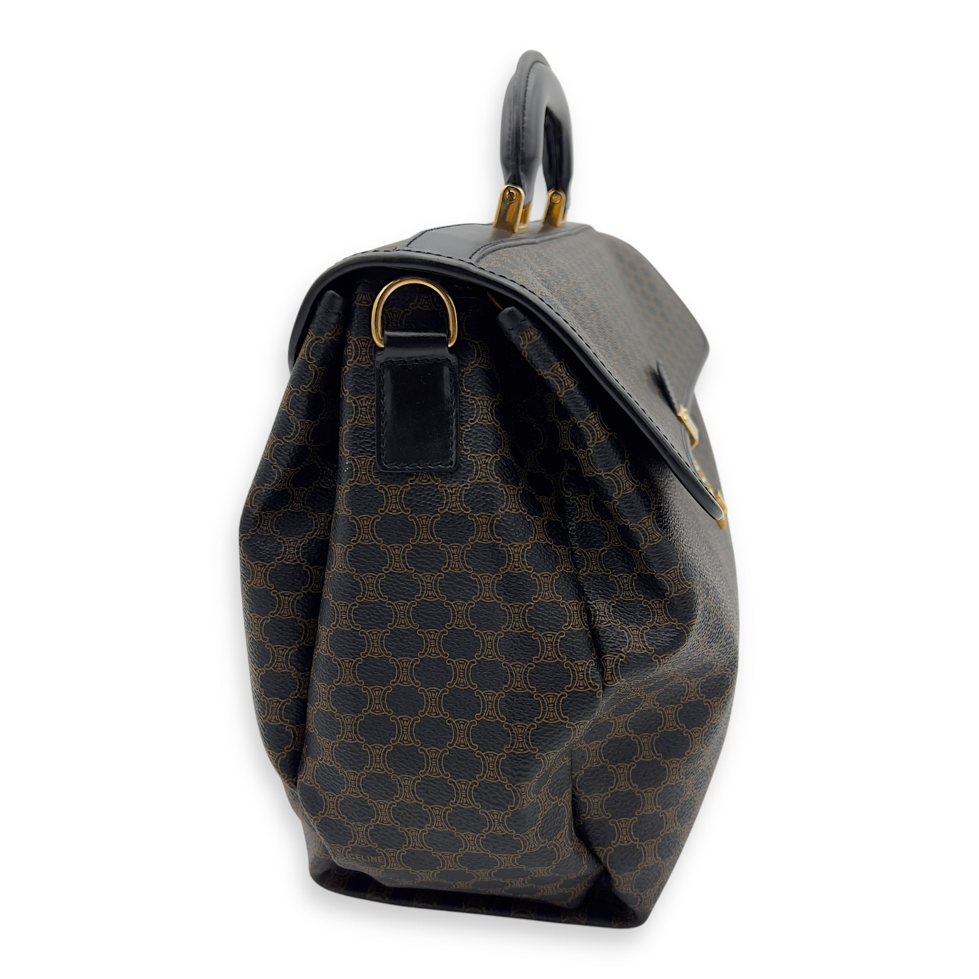 Vintage Macadam Blason Brown Briefcase in Coated Canvas, Gold hardware - Image 7