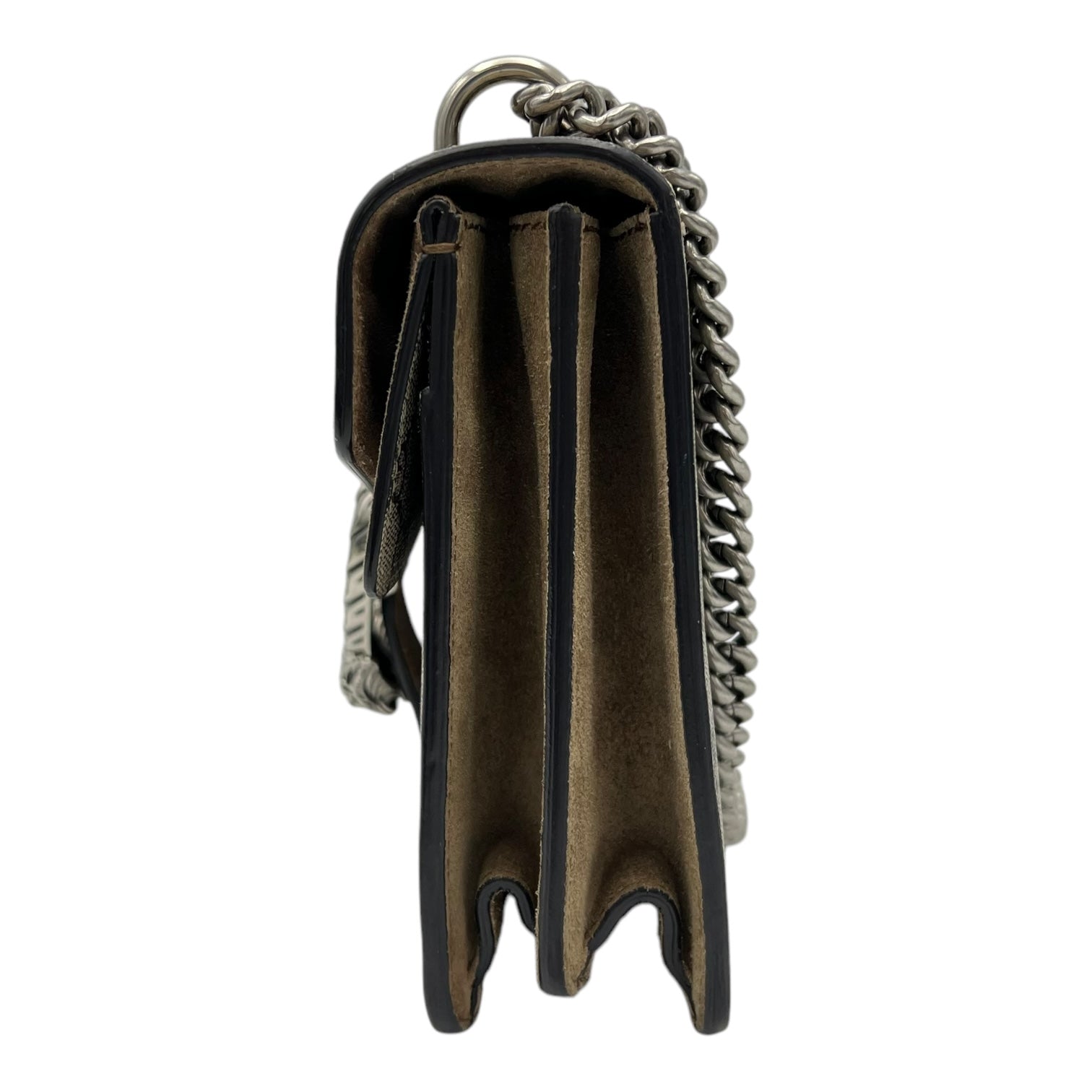 Dionysus Shoulder Bag Small Brown in Coated Canvas, Silver hardware - Image 5