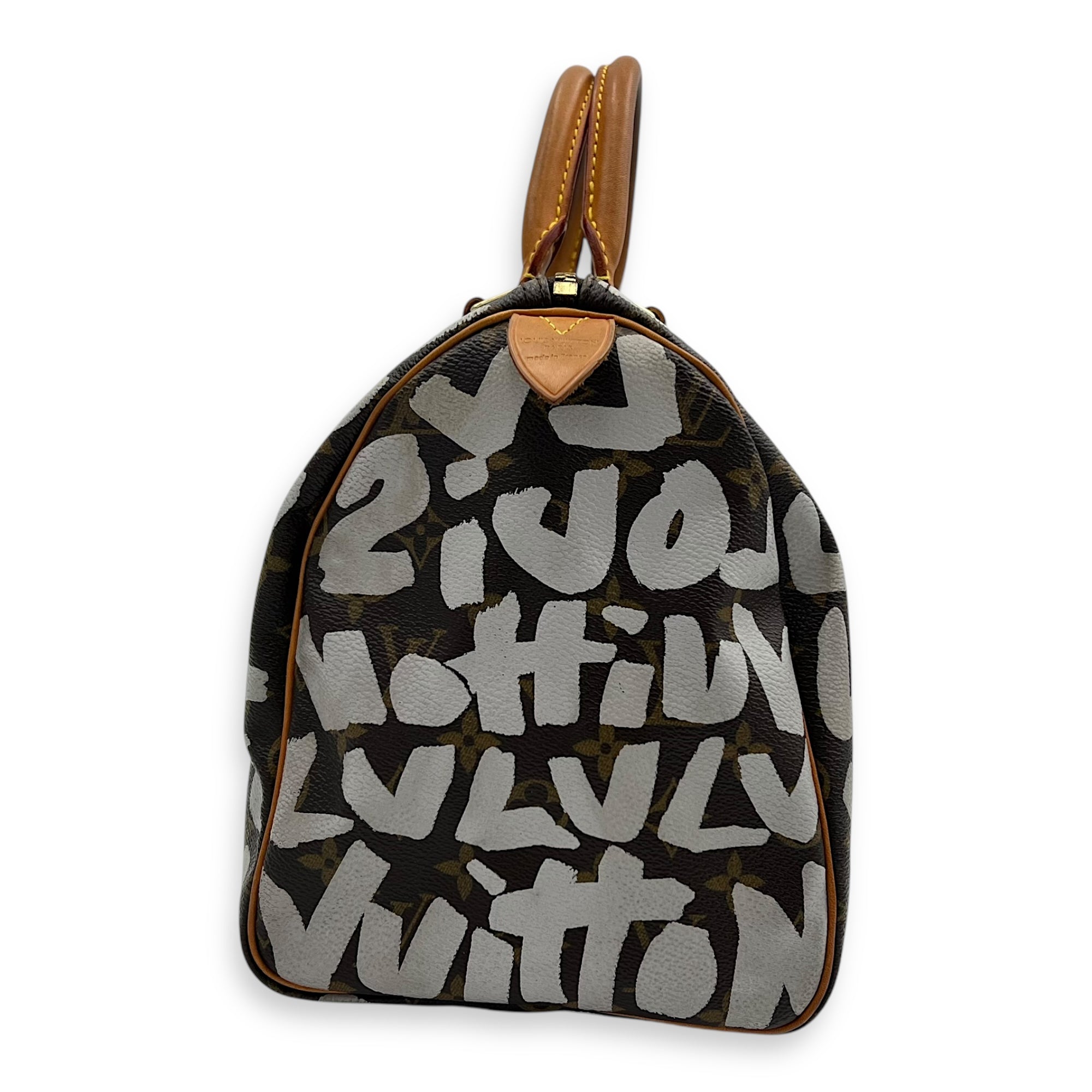 Speedy Sprouse Top Handle Bag 30 Brown in Monogram Coated Canvas, Gold hardware - Image 5