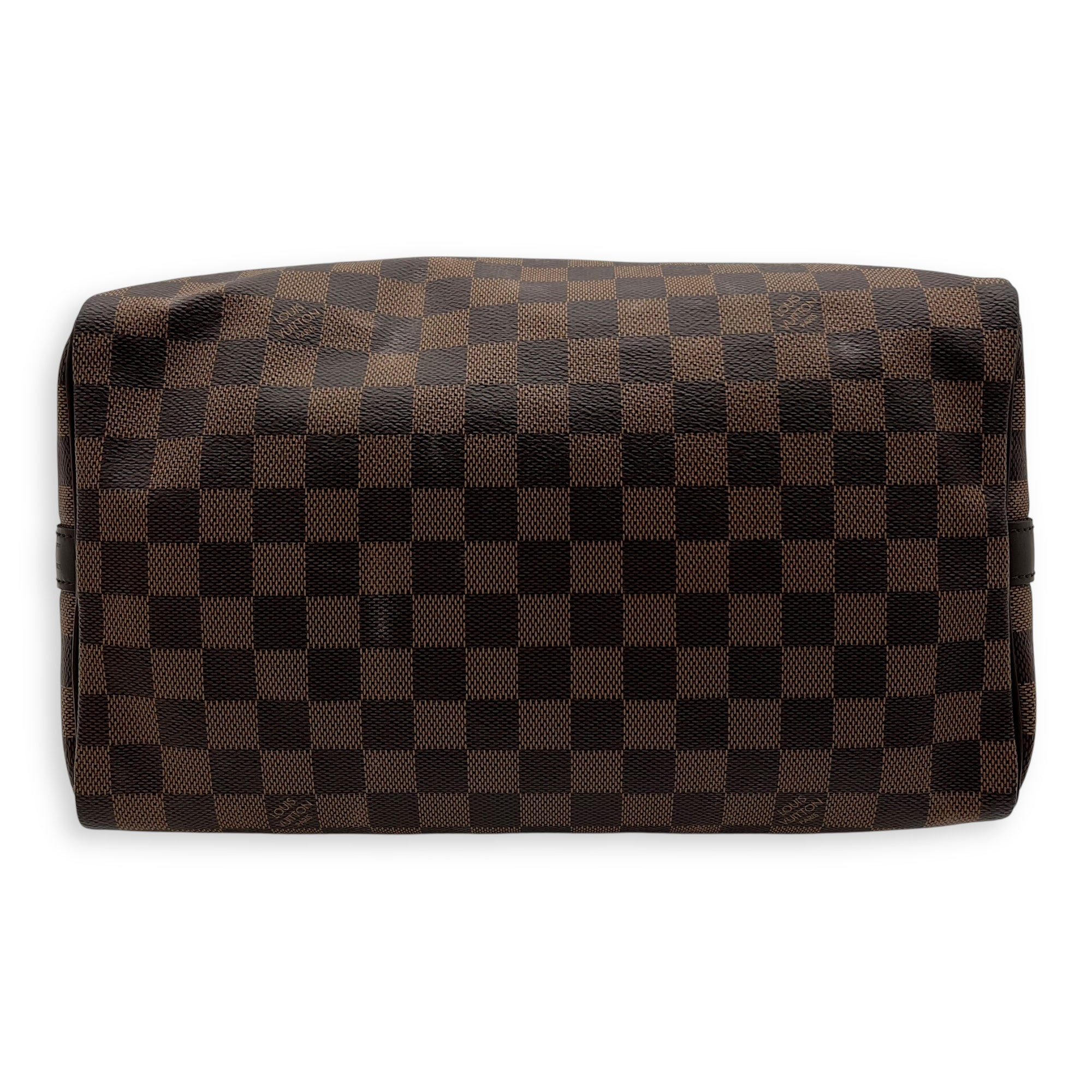 Speedy Bandouliere Top Handle Bag 30 Brown in Coated Canvas, Gold hardware - Image 6