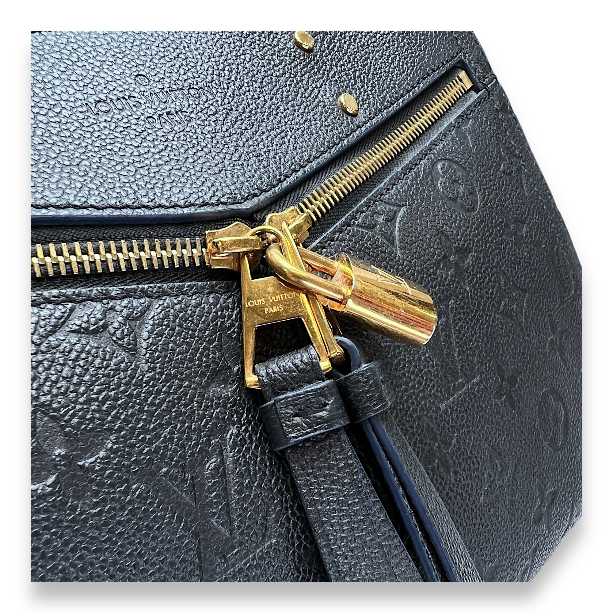 Sully PM Black Top Handle Bag in Monogram Empreinte Leather, Gold hardware - Image 7