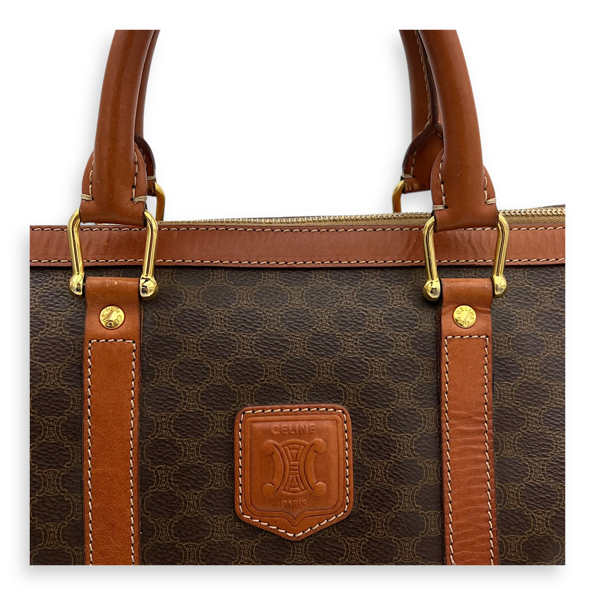 Macadam Top Handle Bag Brown in Calfskin, Gold hardware - Image 8