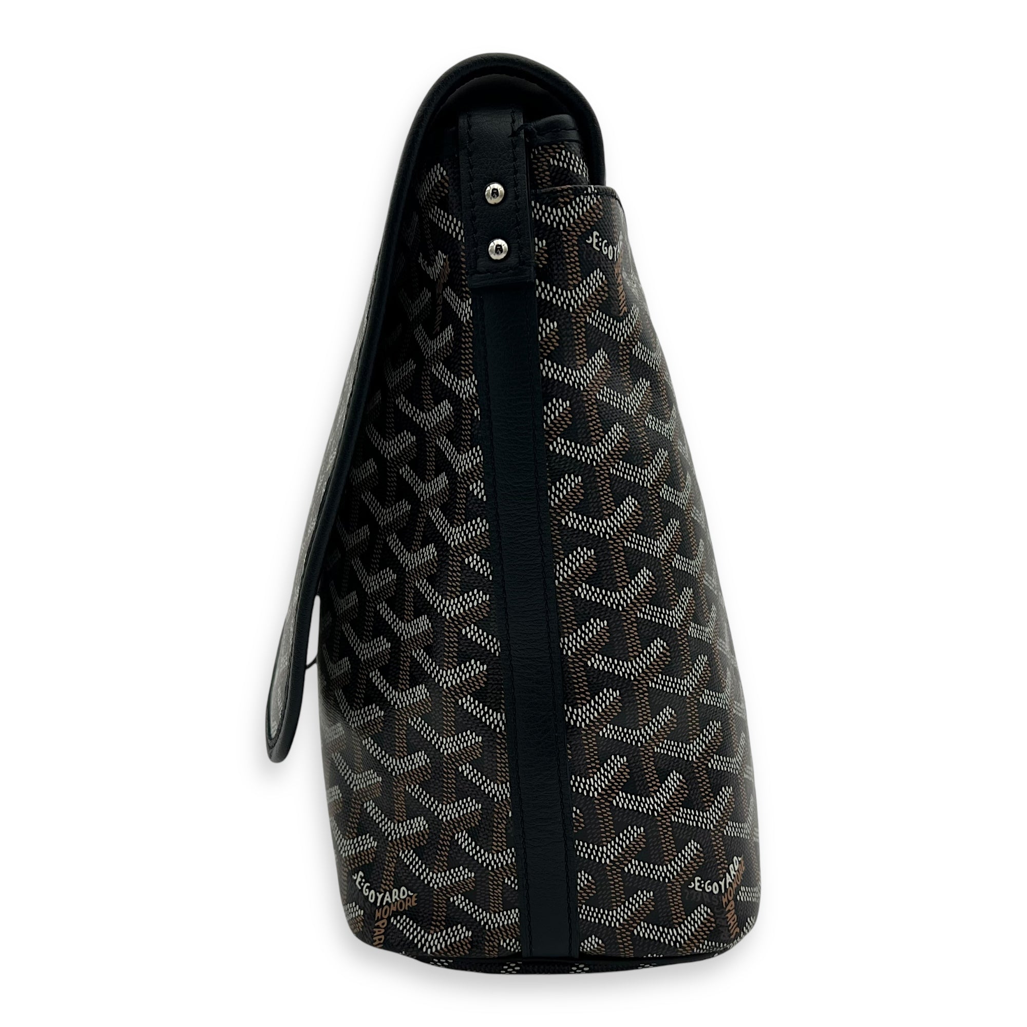 Capetien Messenger MM Black in Coated Canvas, Silver hardware - Image 5