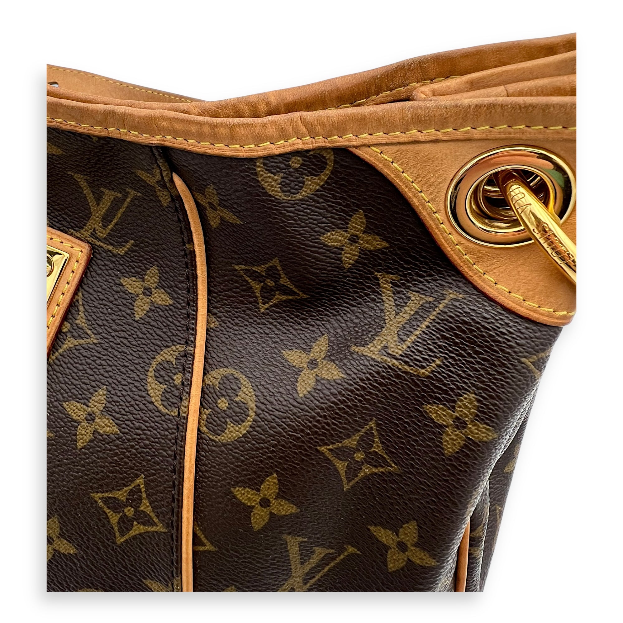 Galleria Shoulder Bag PM Brown in Monogram Coated Canvas, Gold hardware - Image 8