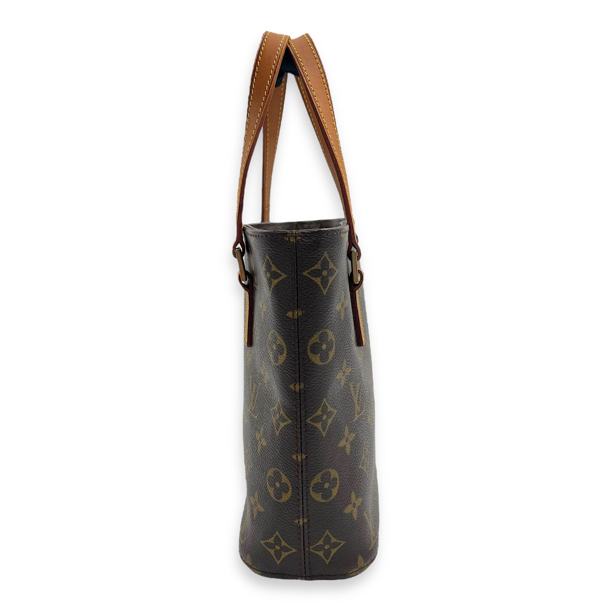 Vavin Top Handle Bag PM Brown in Monogram Coated Canvas, Gold hardware - Image 5