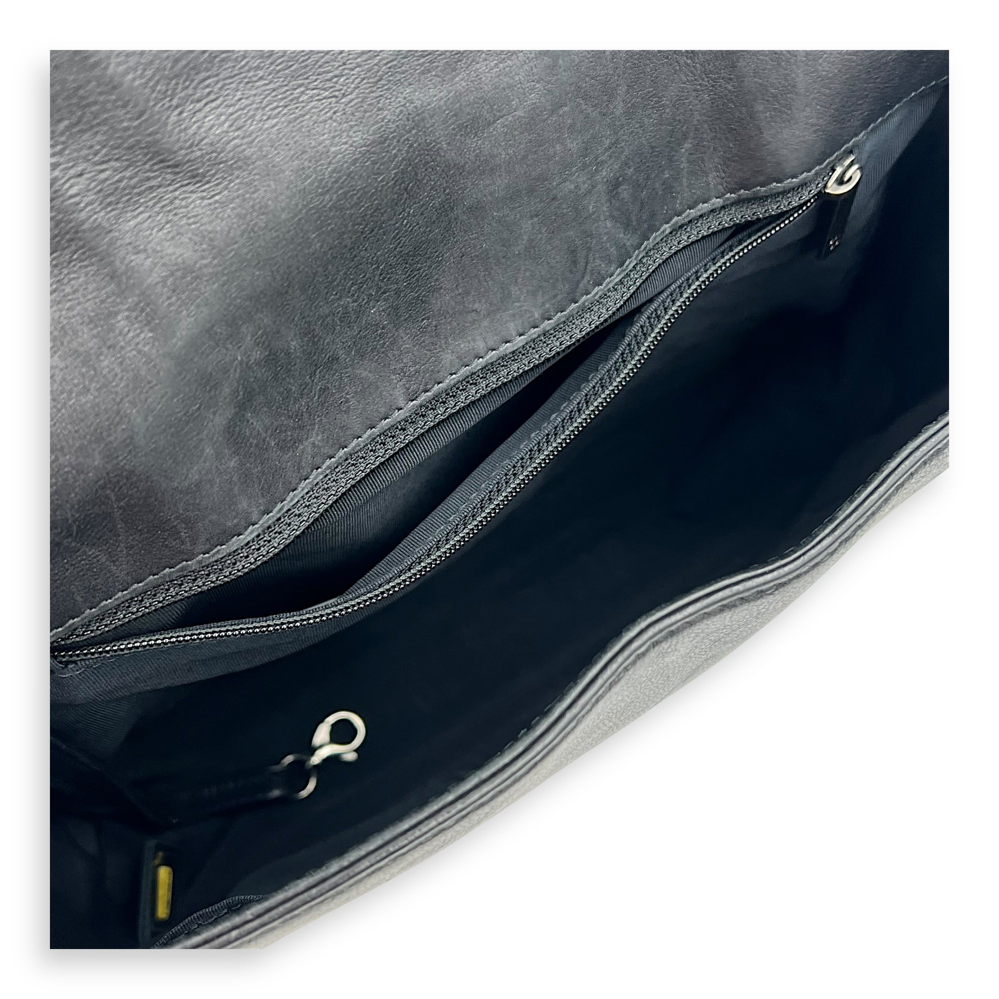 Boy Shoulder Bag Large Black in Calfskin, Ruthenium hardware - Image 9