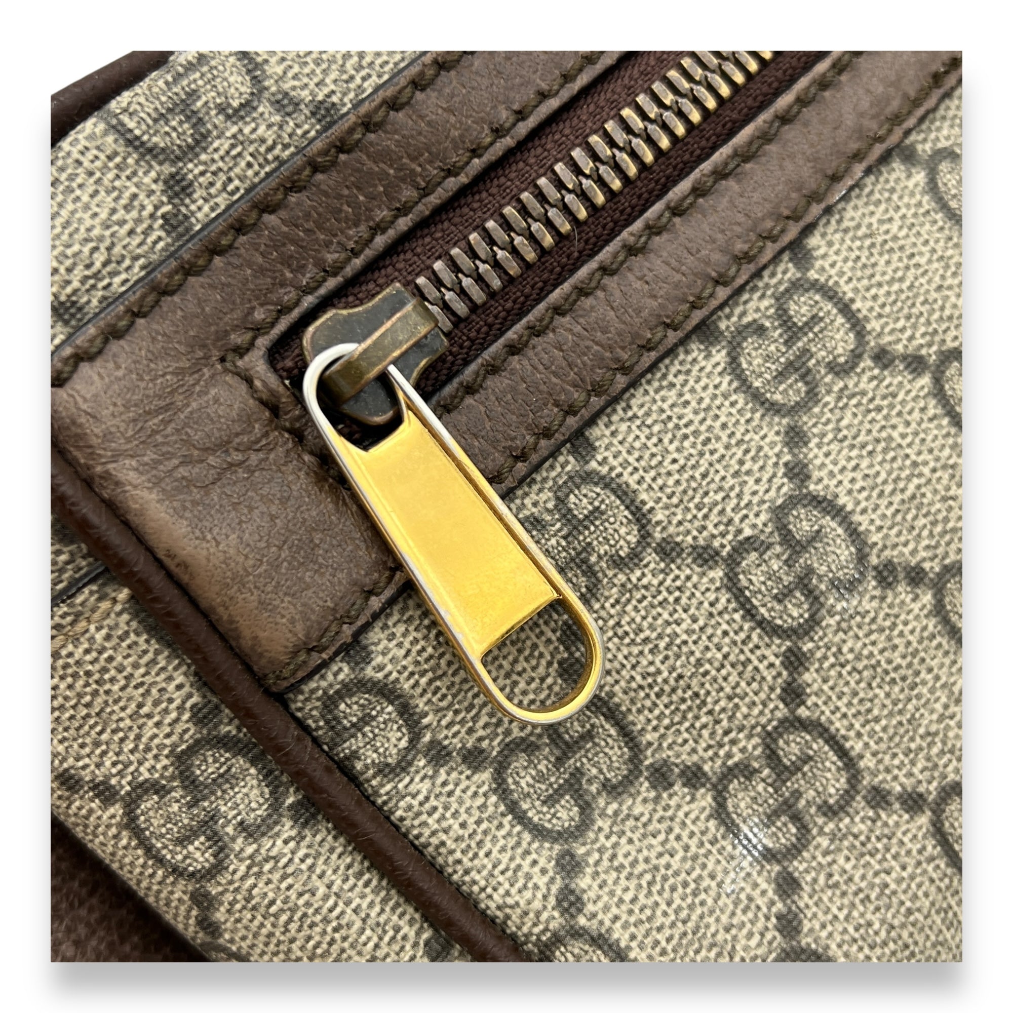 Ophidia Crossbody Bag Brown in Coated Canvas, Gold hardware - Image 11