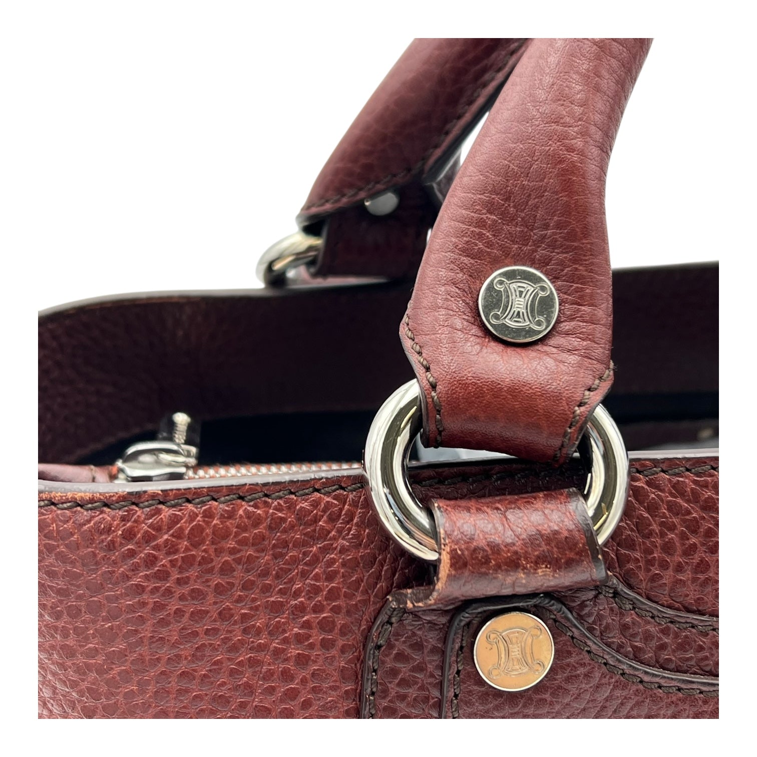 Boogie Top Handle Bag Brown in Calfskin, Silver hardware - Image 8