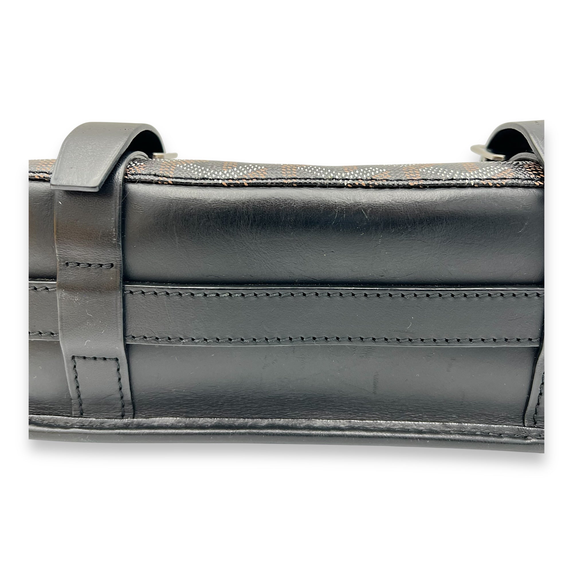 Belvedere Messenger MM Black in Coated Canvas, Silver hardware - Image 8