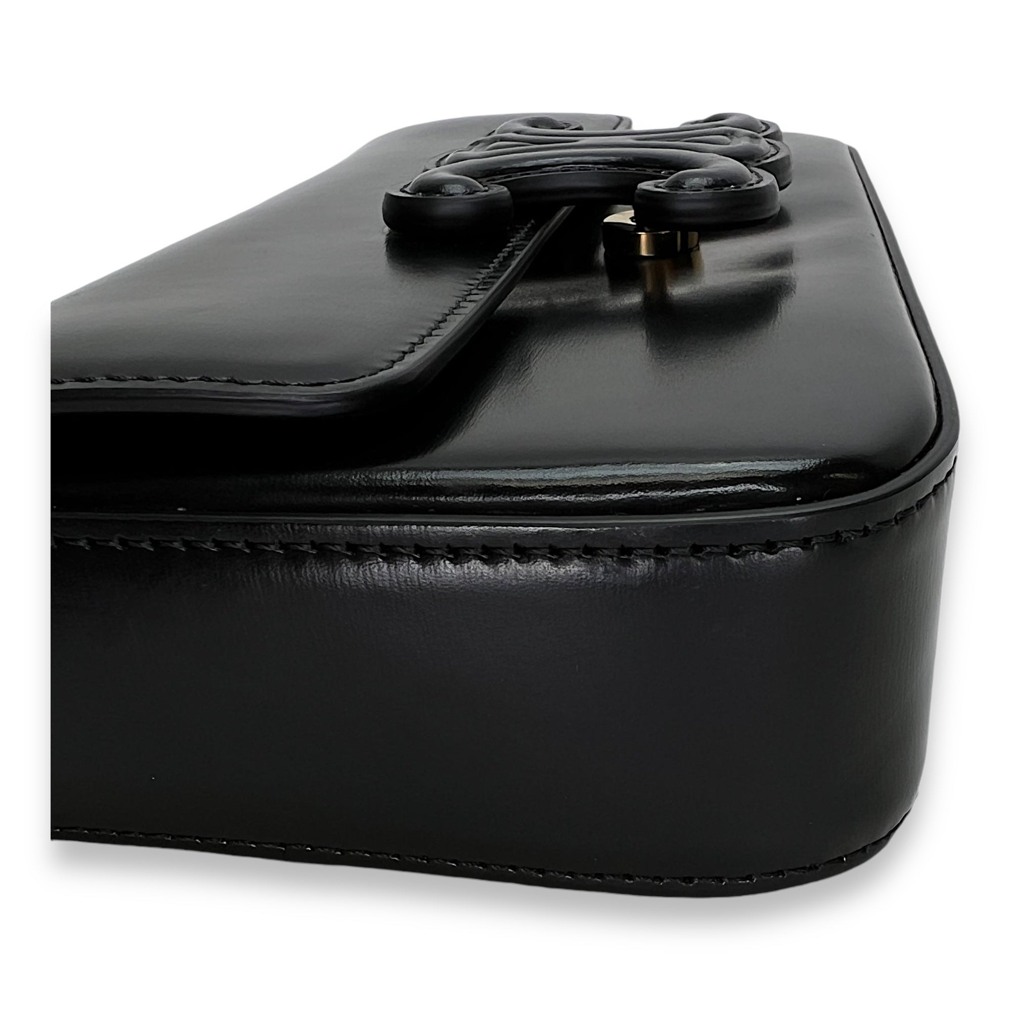 Triomphe Shoulder Bag Black in Calfskin , Gold Hardware - Image 9