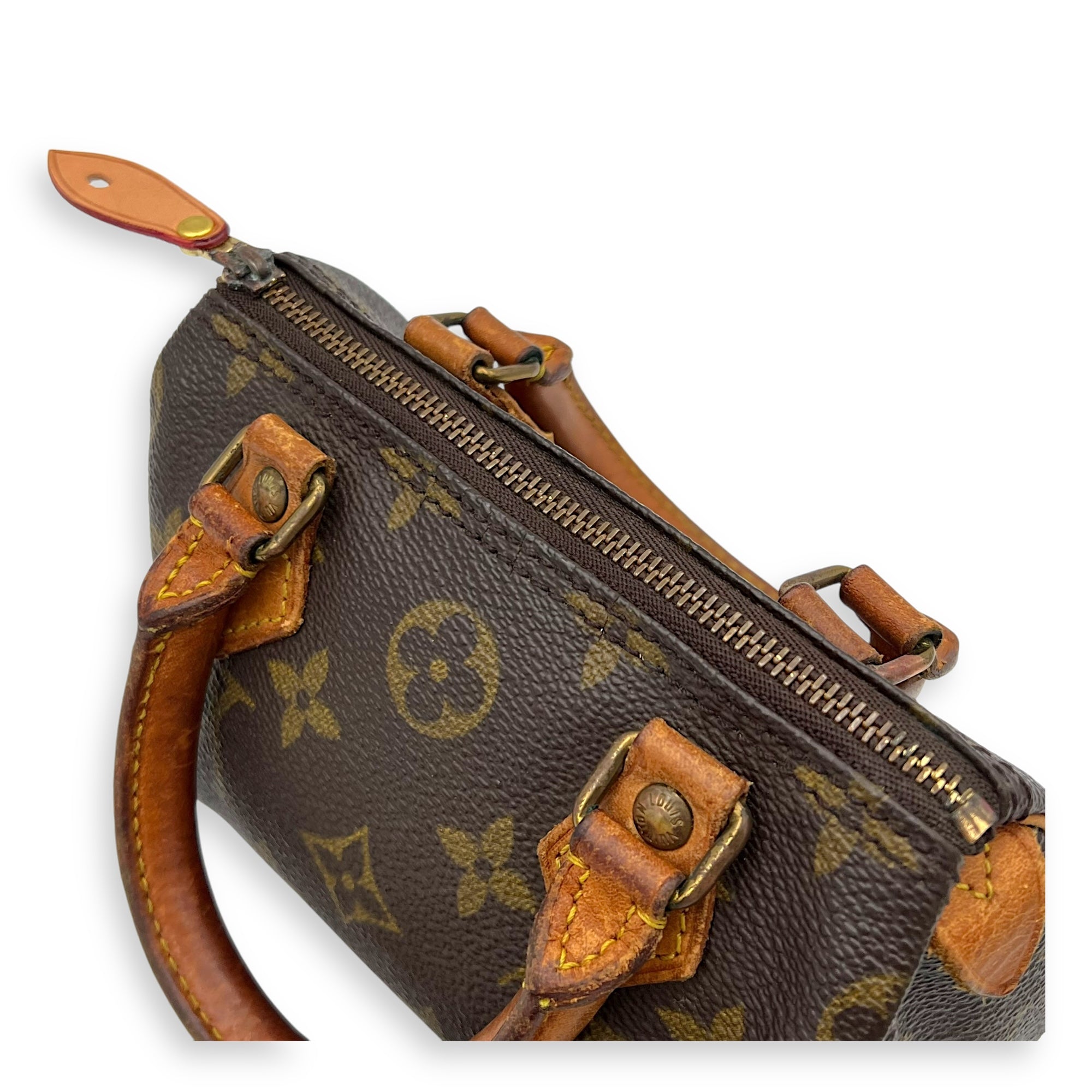Speedy Crossbody Bag Nano Brown in Monogram Coated Canvas, Gold hardware - Image 9