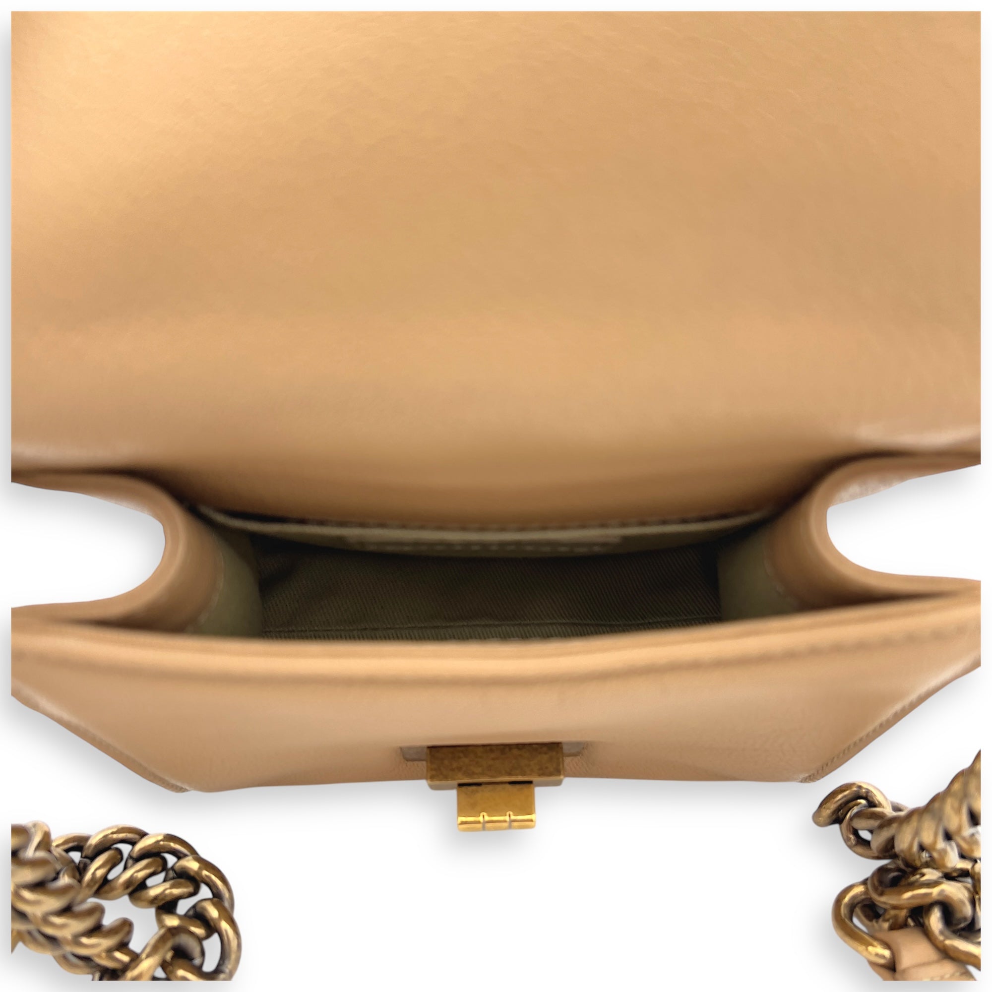 Rita Top Handle Bag Brown in Calfskin, Gold hardware - Image 9