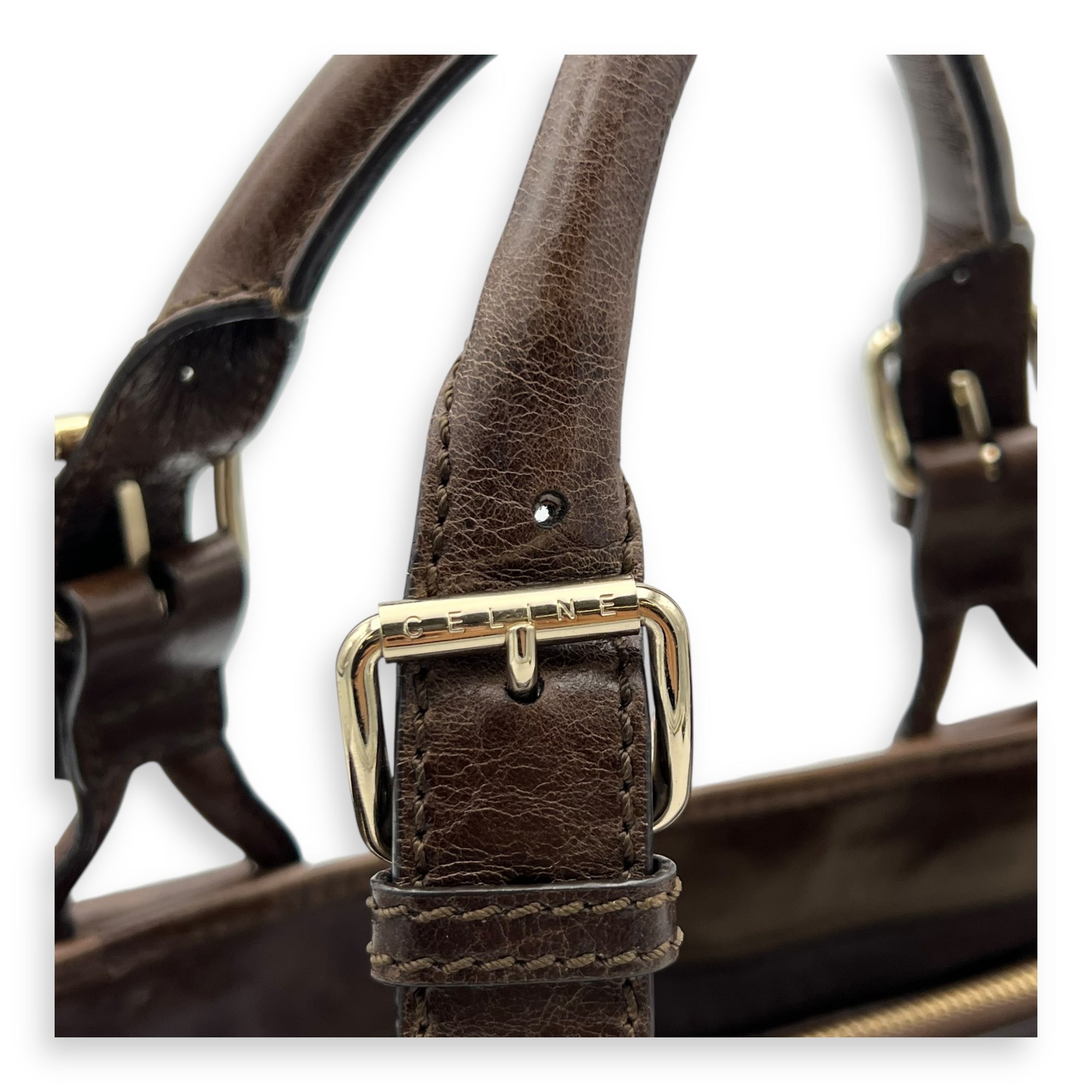 Boogie Top Handle Bag Brown in Calfskin, Gold hardware - Image 9