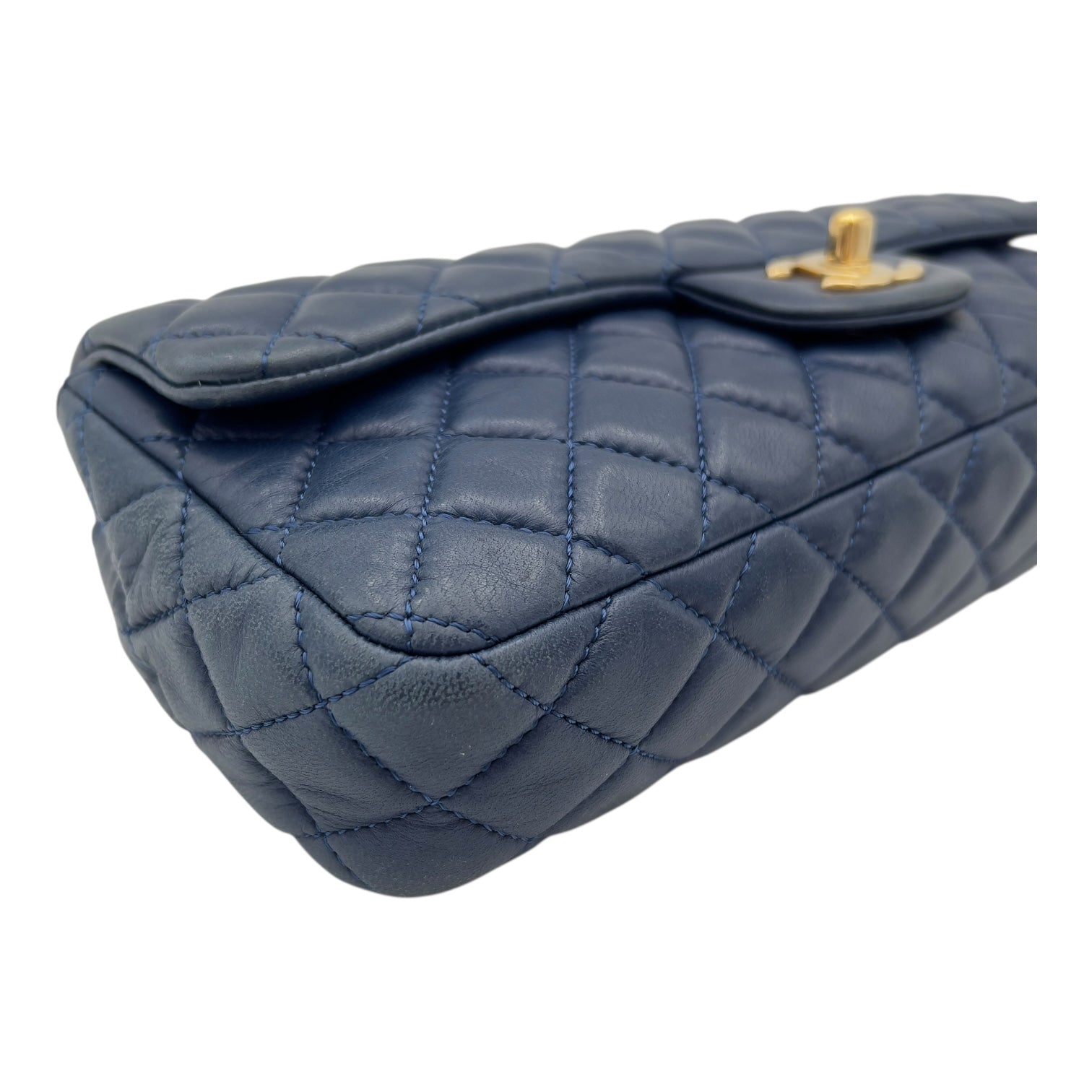 Valentine Charm Blue Shoulder Bag in Lambskin, Gold hardware - Image 7