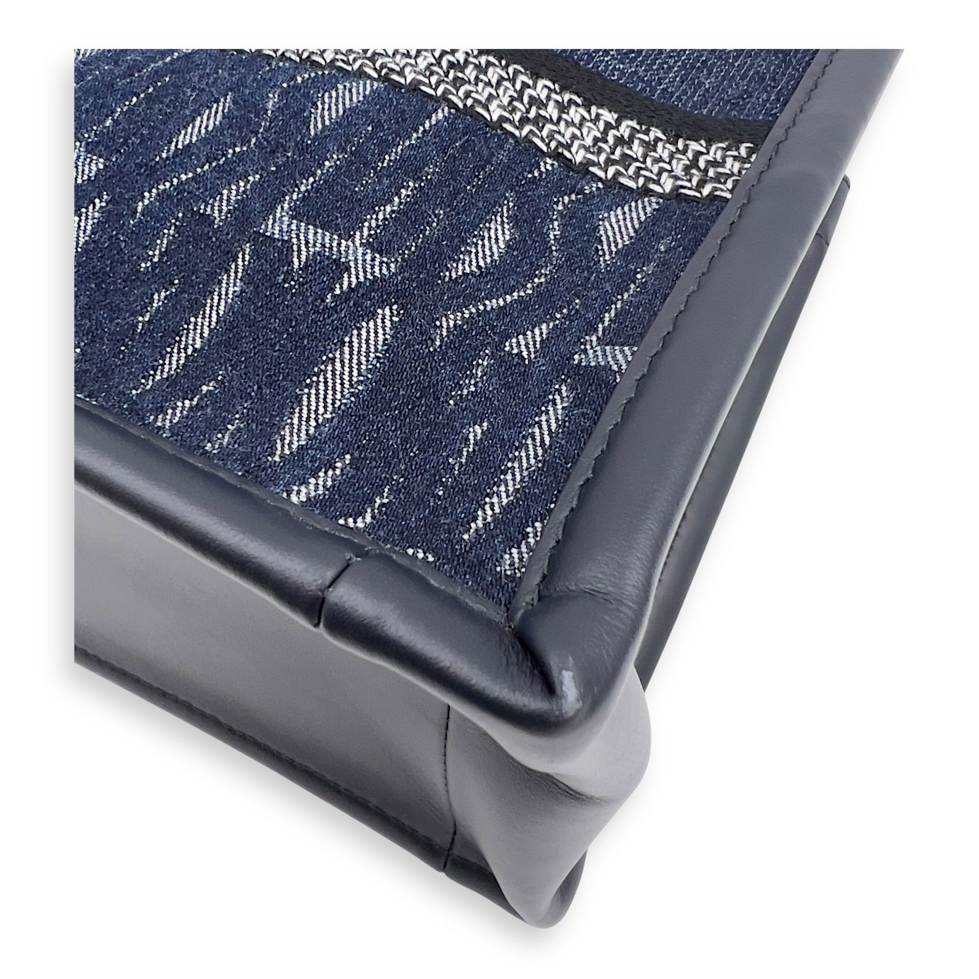 Book Tote Small Blue Top Handle Bag in Denim - Image 7