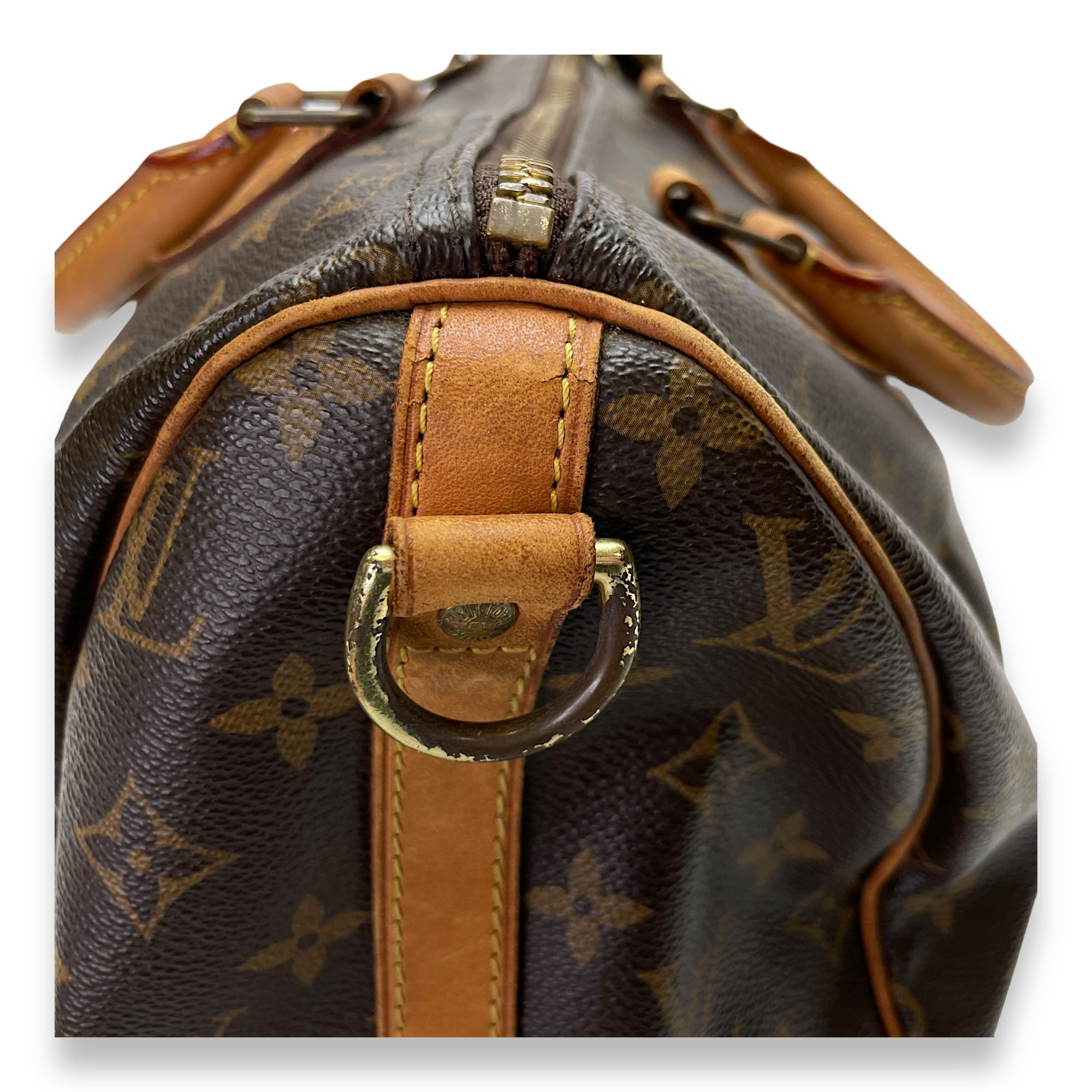 Speedy Bandouliere 30 Brown Top Handle Bag in Monogram Coated Canvas, Gold hardware - Image 10