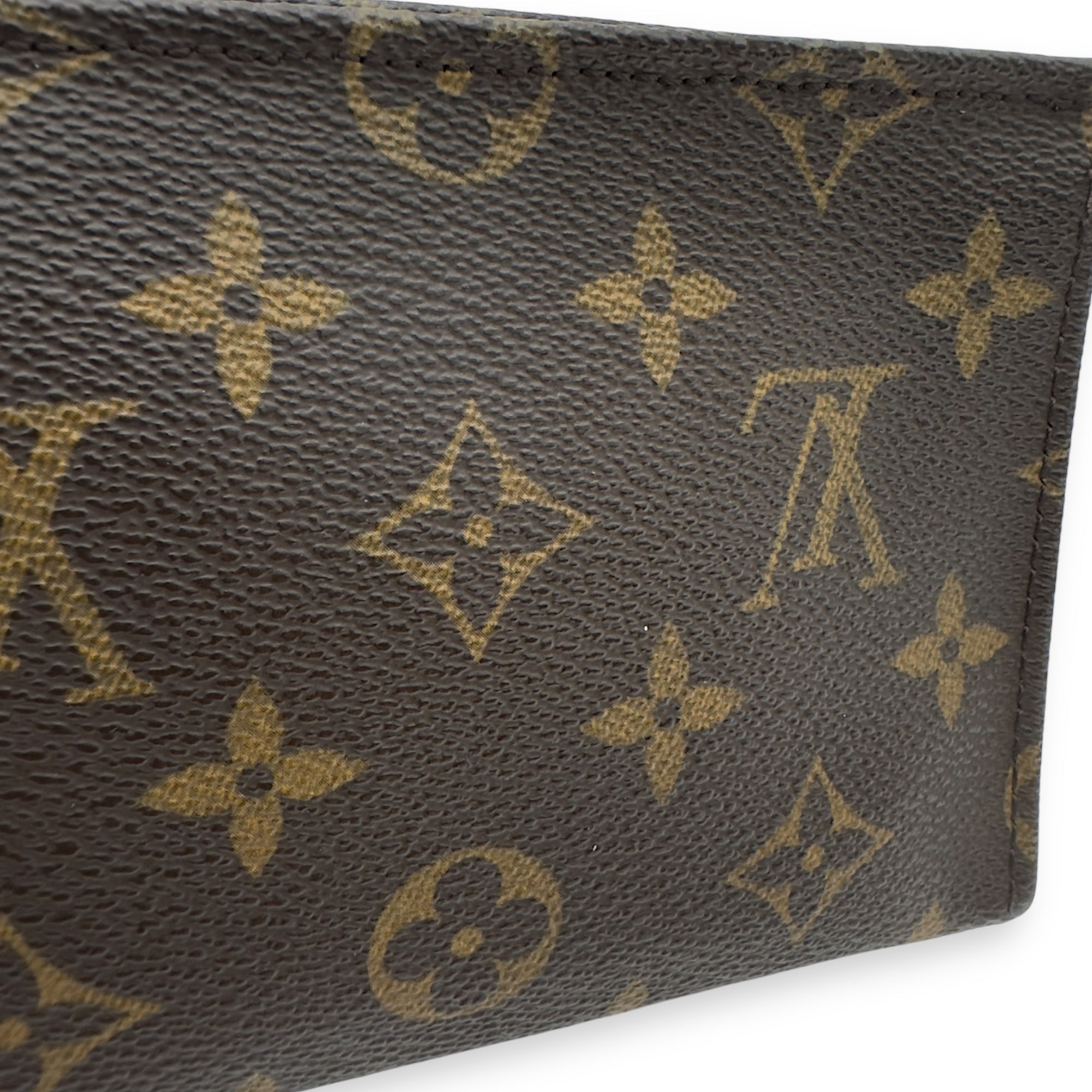 Pochette Pouch 15 Brown in Monogram Coated Canvas, Gold hardware - Image 6