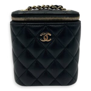 CC Vanity Bag Black in Lambskin, Gold hardware