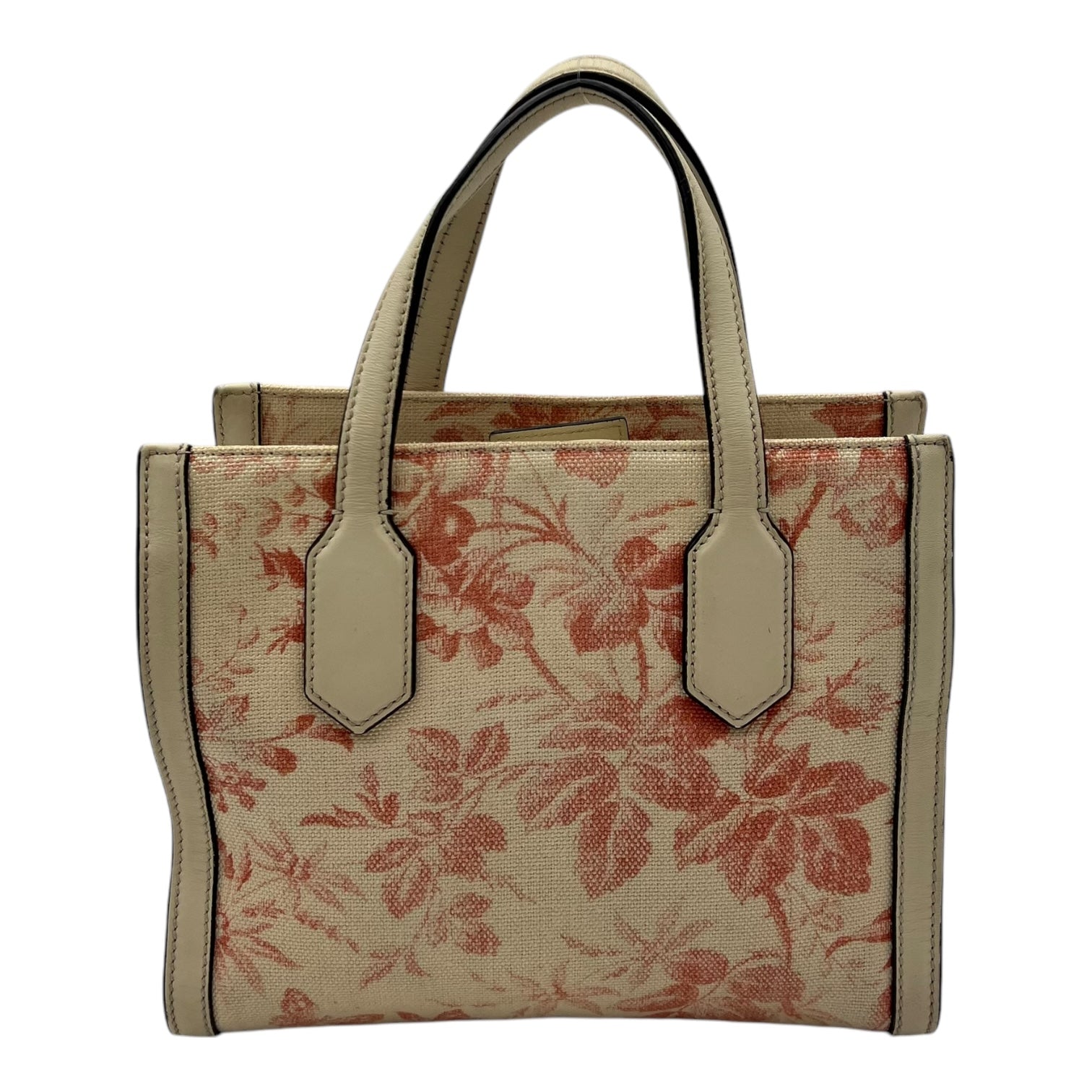 Ribbon Herbarium Top Handle Bag White in Canvas, Gold hardware - Image 3