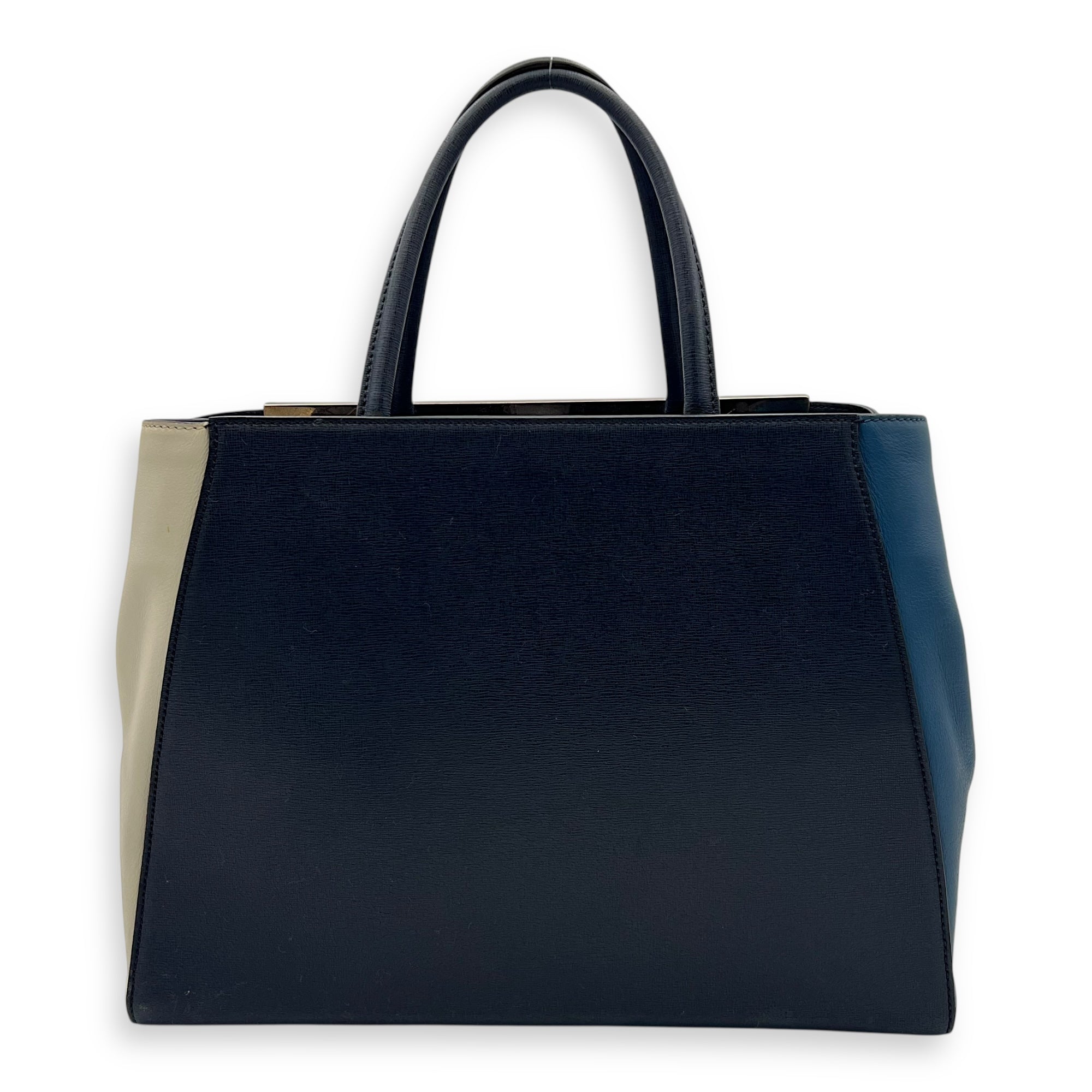 2Jours Top Handle Bag Blue in Calfskin, Silver hardware - Image 3