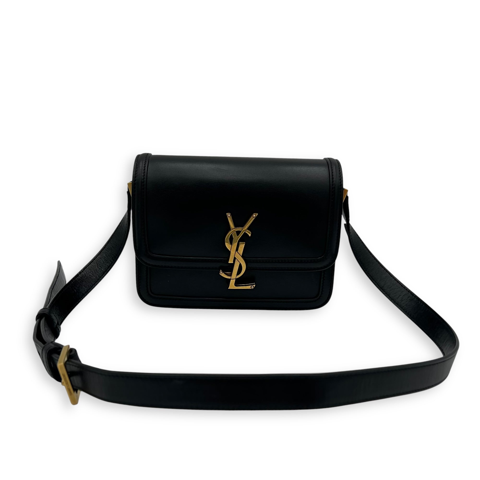 Solferino Shoulder Bag Black in Calfskin, Gold hardware - Image 10