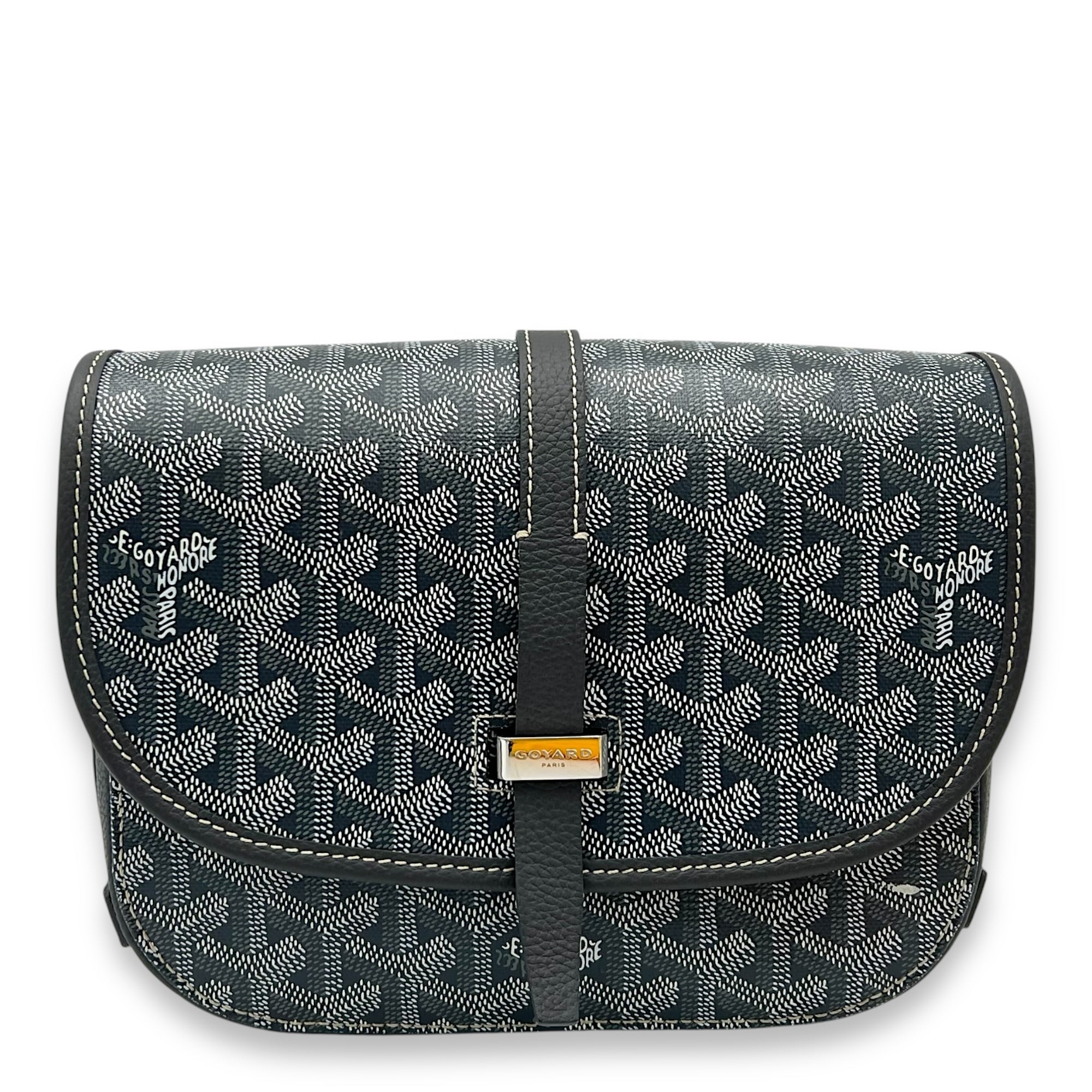Belvedere Crossbody Bag PM Grey in Coated Canvas, Silver hardware