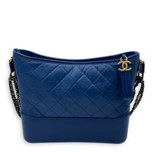 Gabrielle Shoulder Bag Medium Blue in Calfskin, Mixed hardware