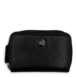 CC Wallet Black in Caviar Leather, Gold hardware