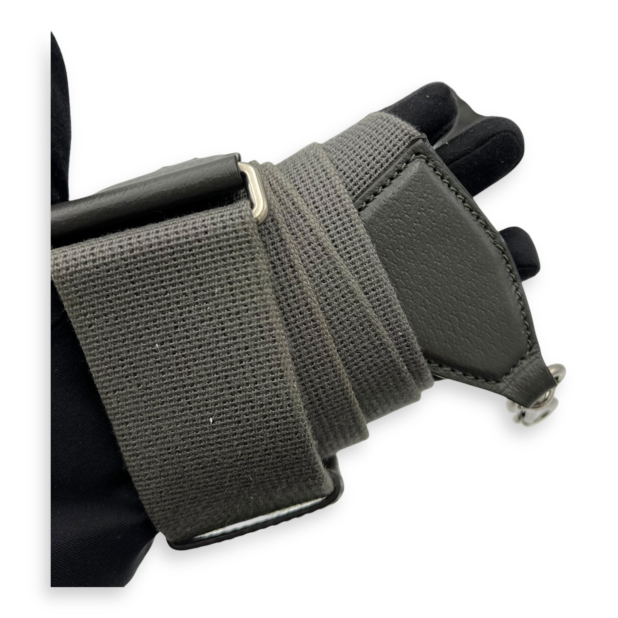 Ophidia Crossbody Bag Black in Coated Canvas, Silver hardware - Image 13