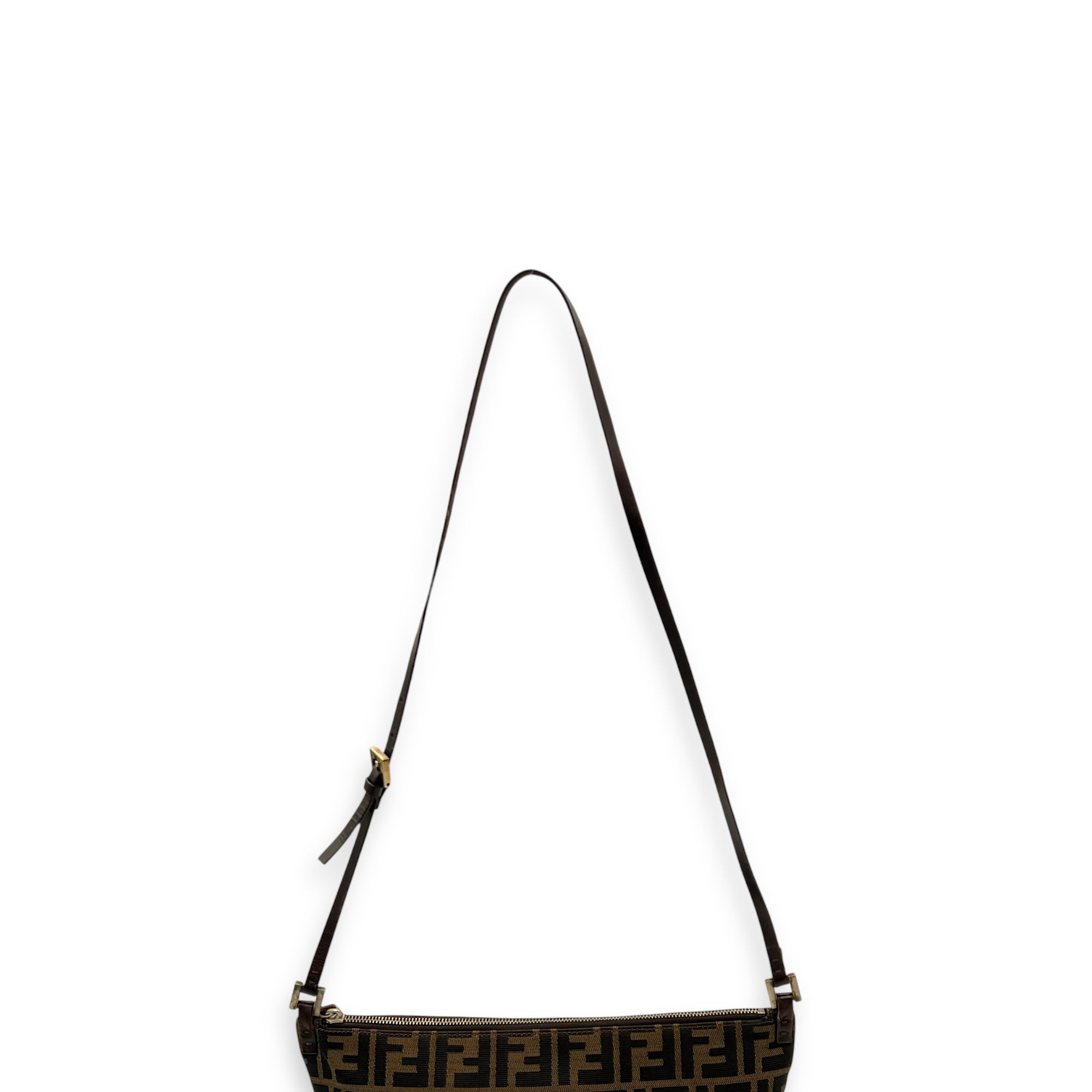 Logo Shoulder Bag Brown in Canvas, Silver hardware - Image 11