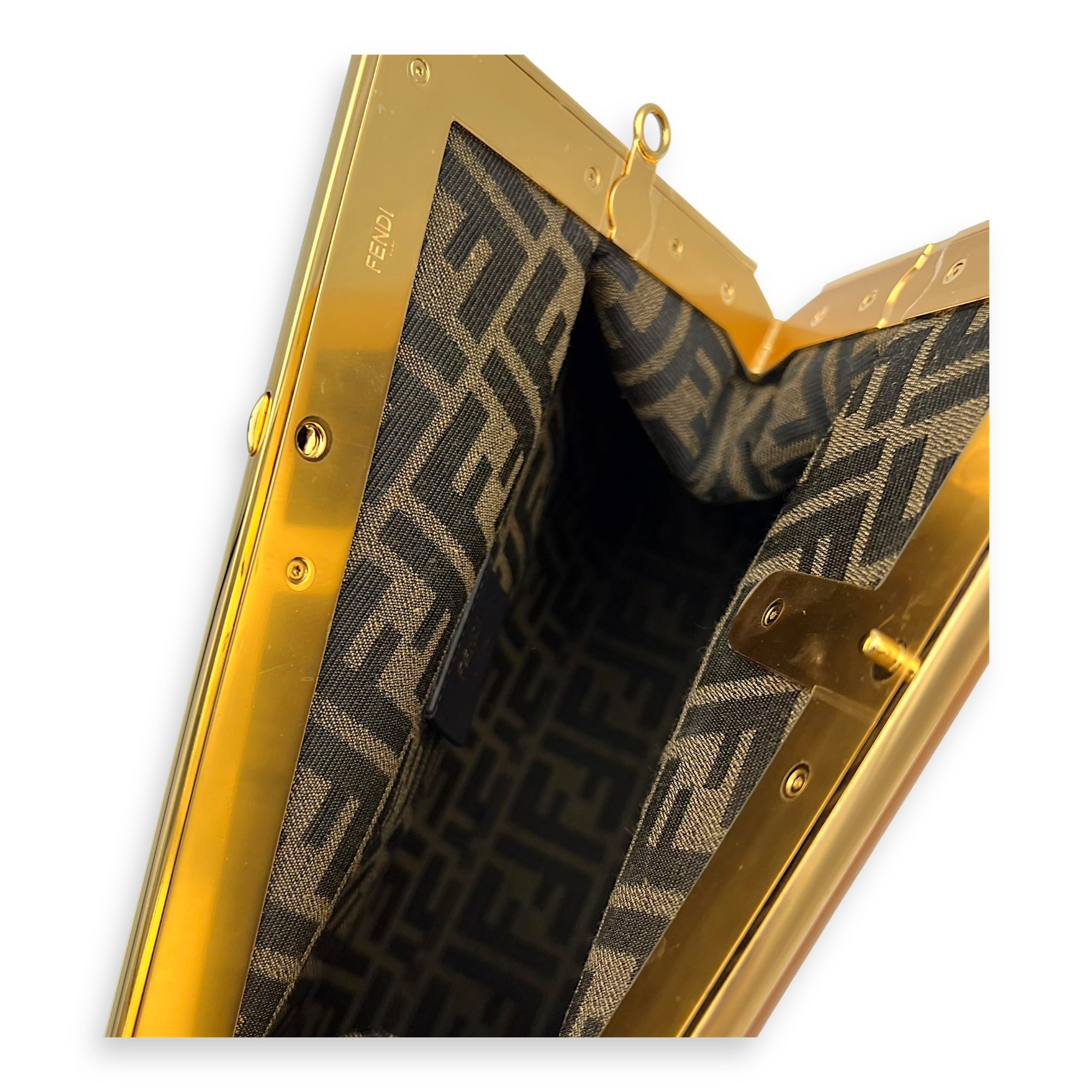 First Brown Shoulder Bag in Calfskin, Gold hardware - Image 11