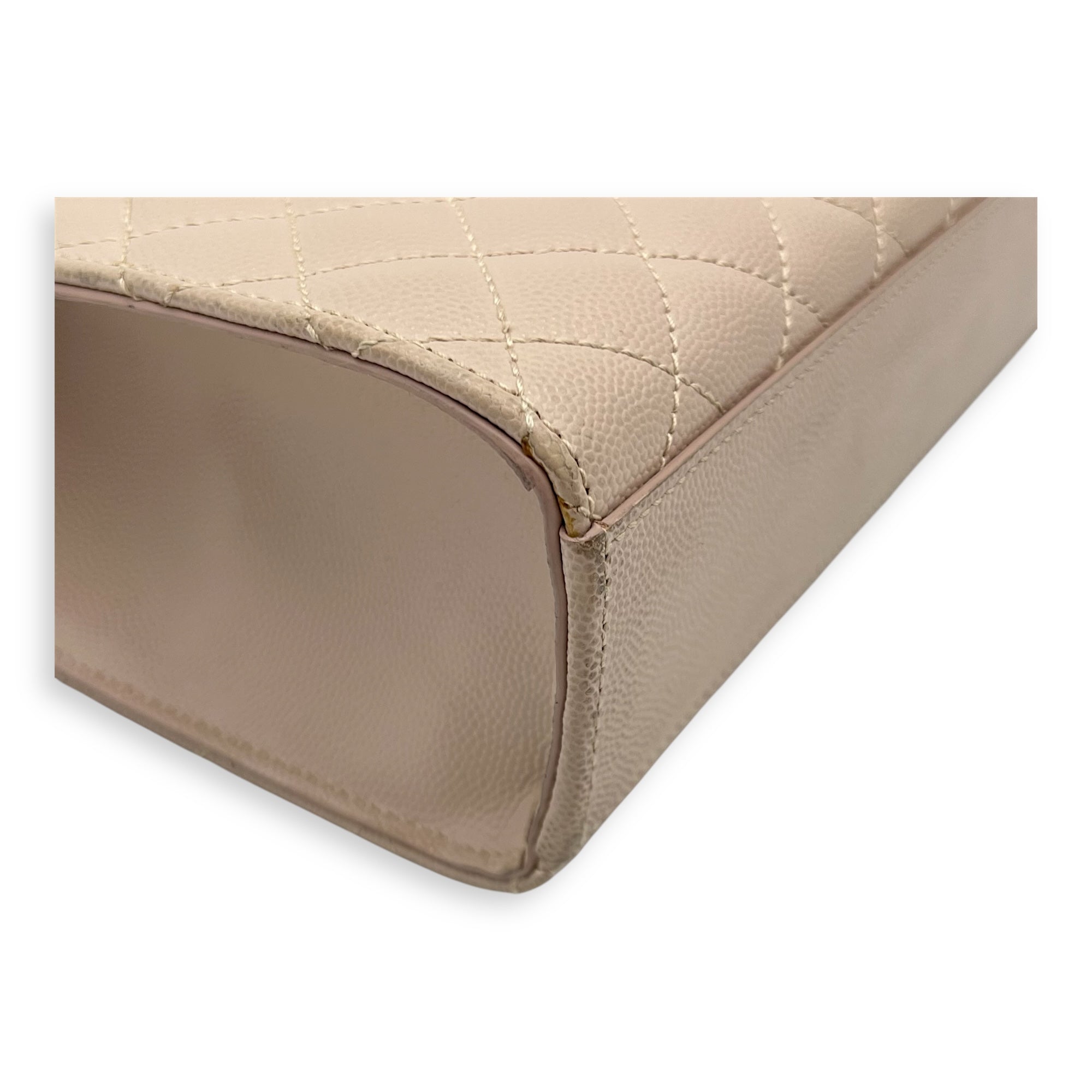 Envelope Shoulder Bag Large Pink in Caviar Leather, Silver hardware - Image 11