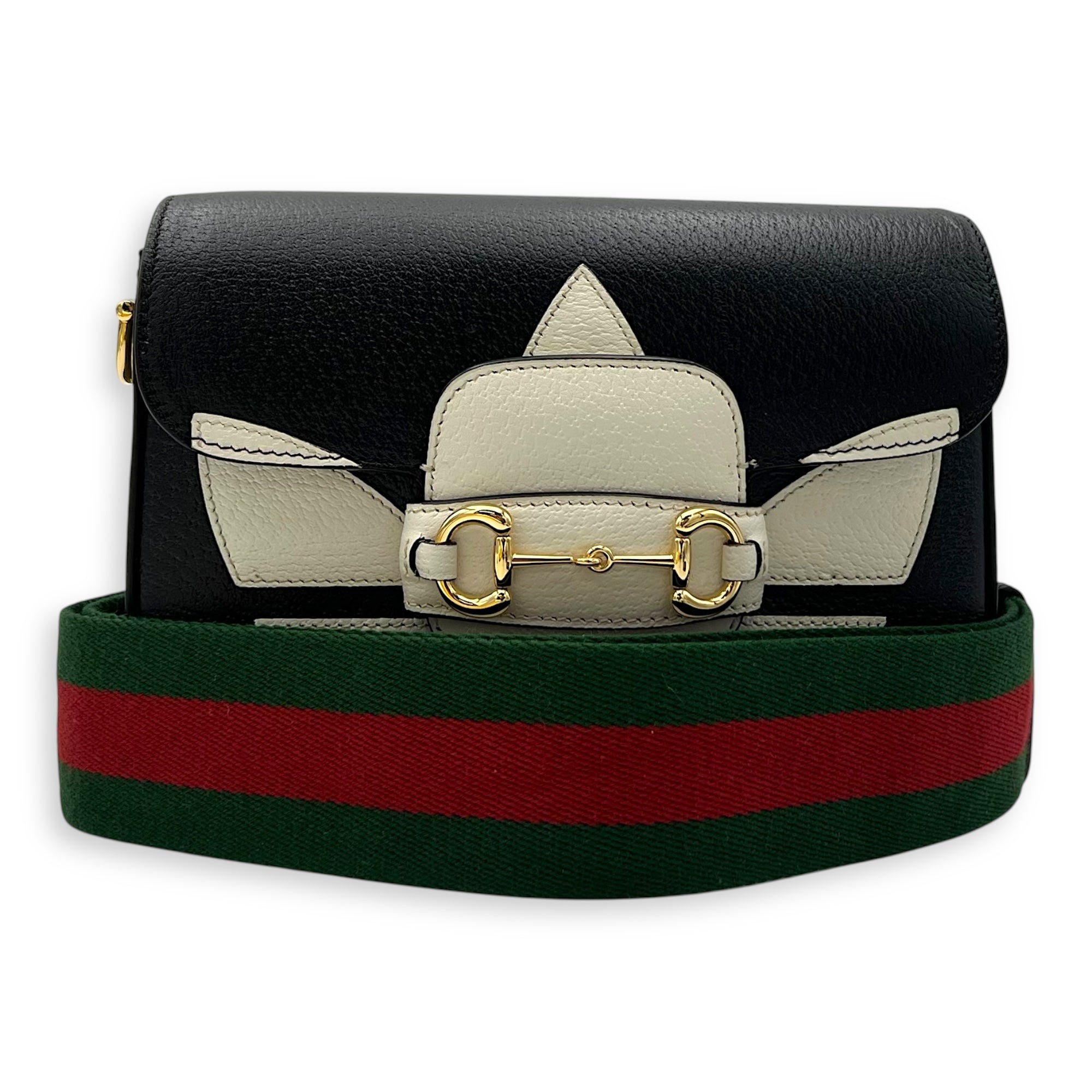 x Adidas Horsebit 1955 Black Shoulder Bag in Pigskin, Gold hardware - Image 12