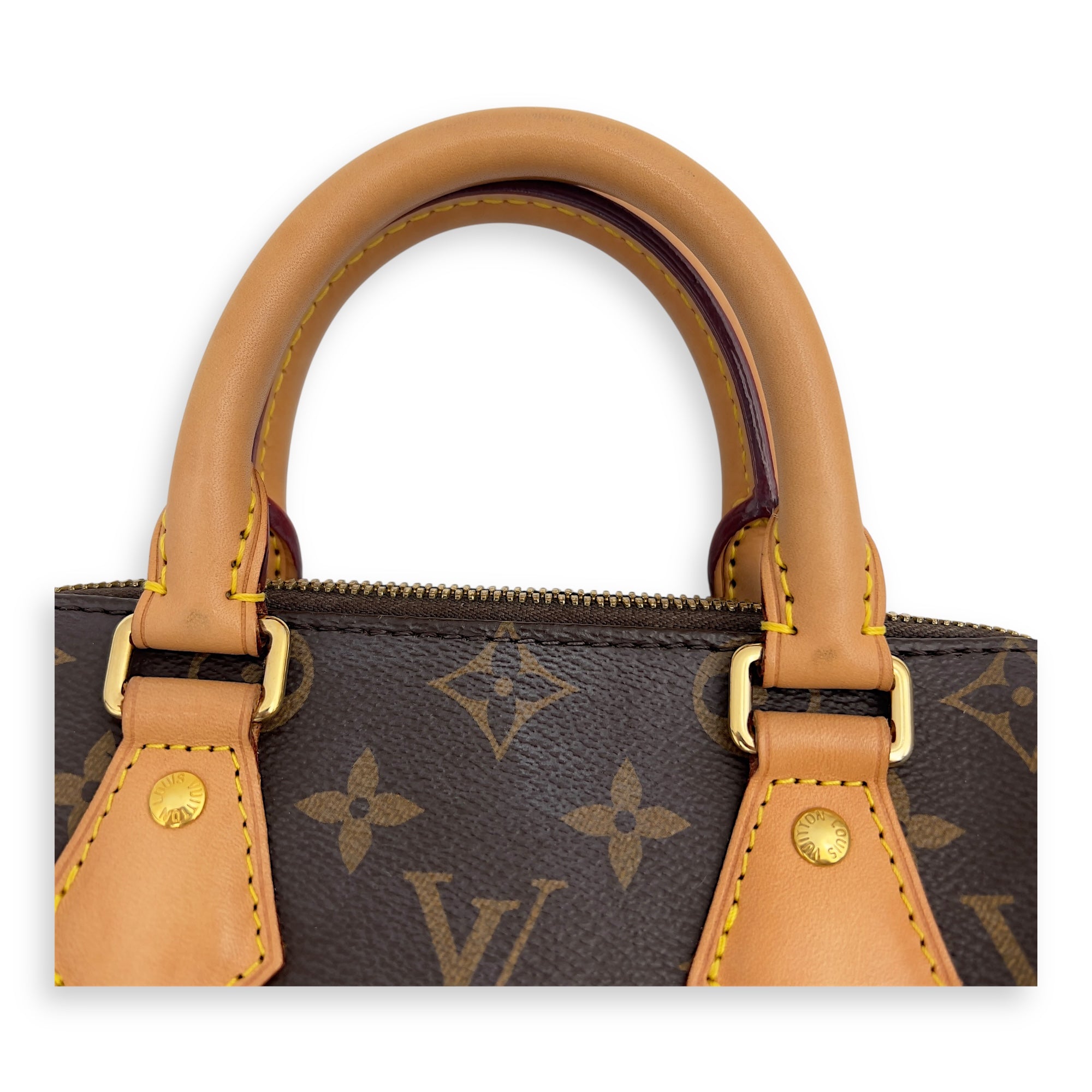 Speedy Bandouliere Top Handle Bag 20 Brown in Monogram Coated Canvas, Gold hardware - Image 12