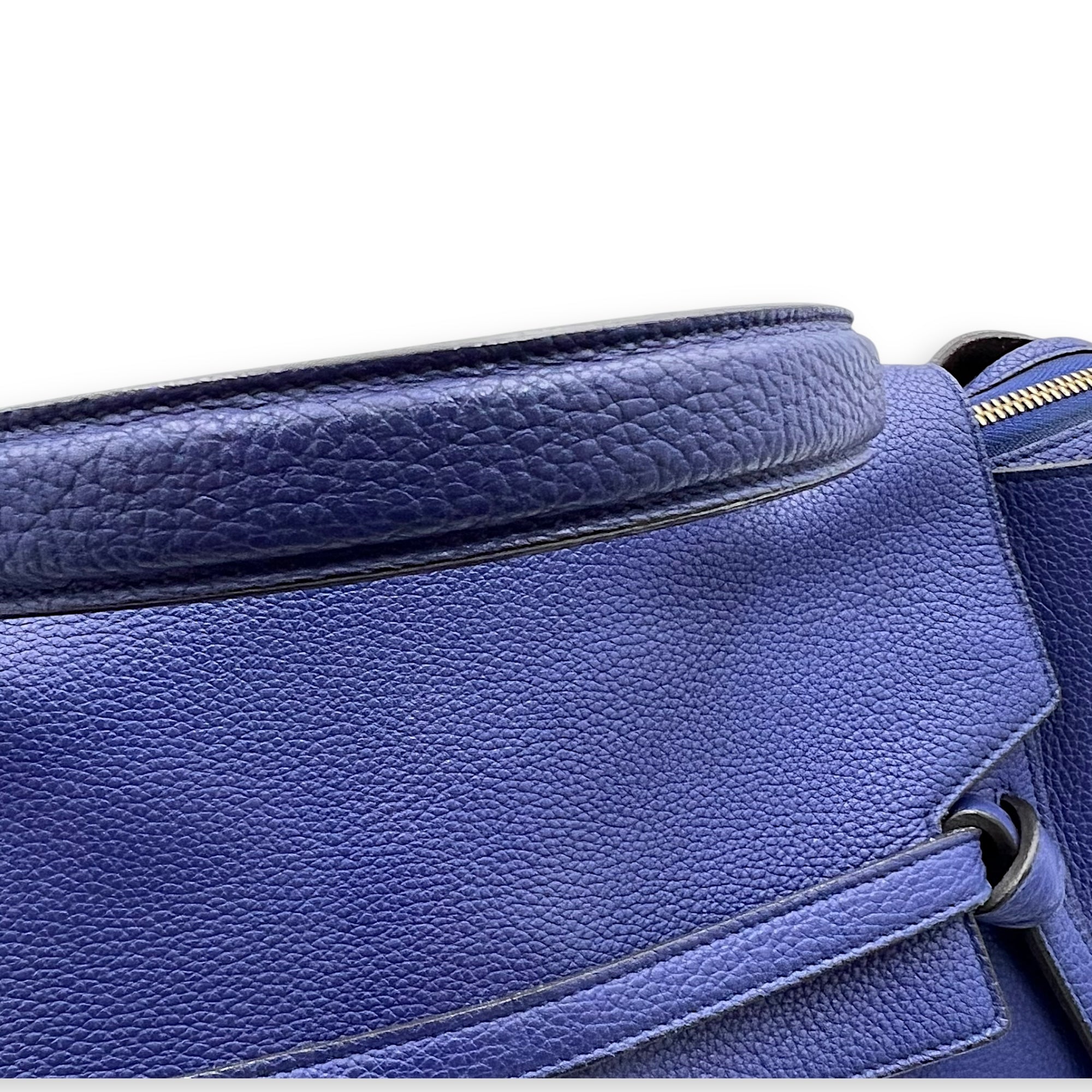 Belt Bag Mini Blue Top Handle Bag in Calfskin, Gold hardware - Image 8