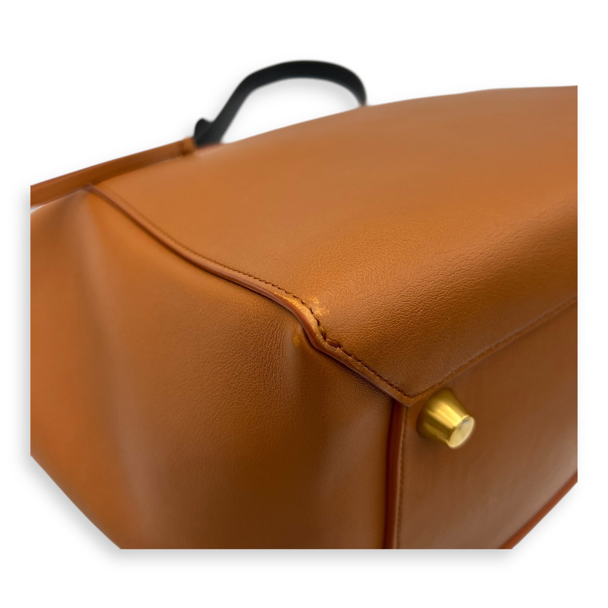 Belt Bag Small Brown Top Handle Bag in Calfskin, Gold hardware - Image 13