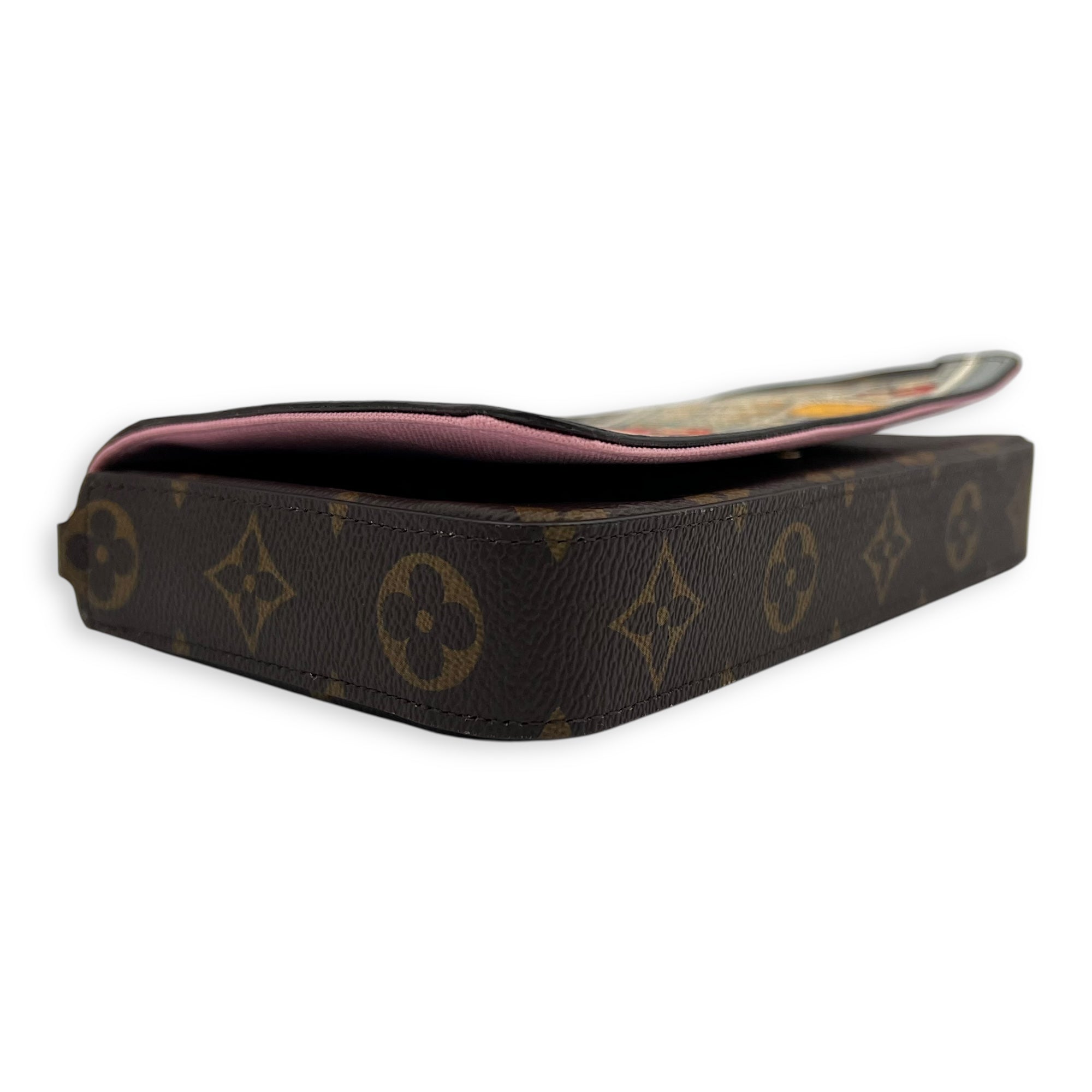 Vivienne Christmas Felicie Brown Wallet On Chain in Monogram Coated Canvas, Gold hardware - Image 9