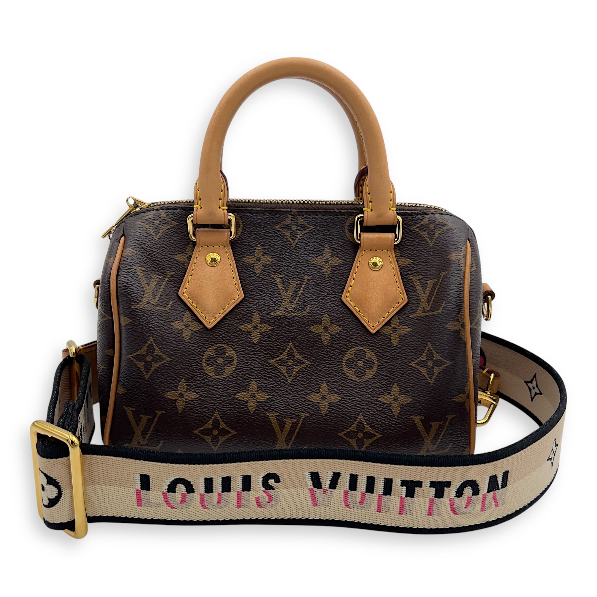 Speedy Bandouliere Top Handle Bag 20 Brown in Monogram Coated Canvas, Gold hardware - Image 13