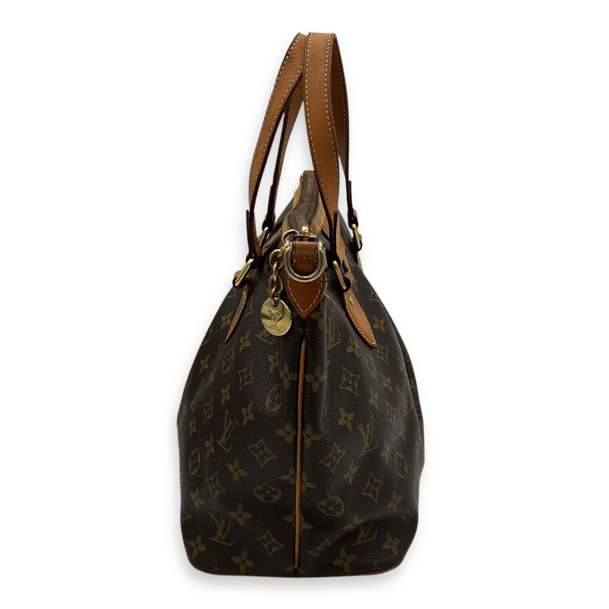 Palermo Top Handle Bag Brown in Monogram Coated Canvas, Gold hardware - Image 4