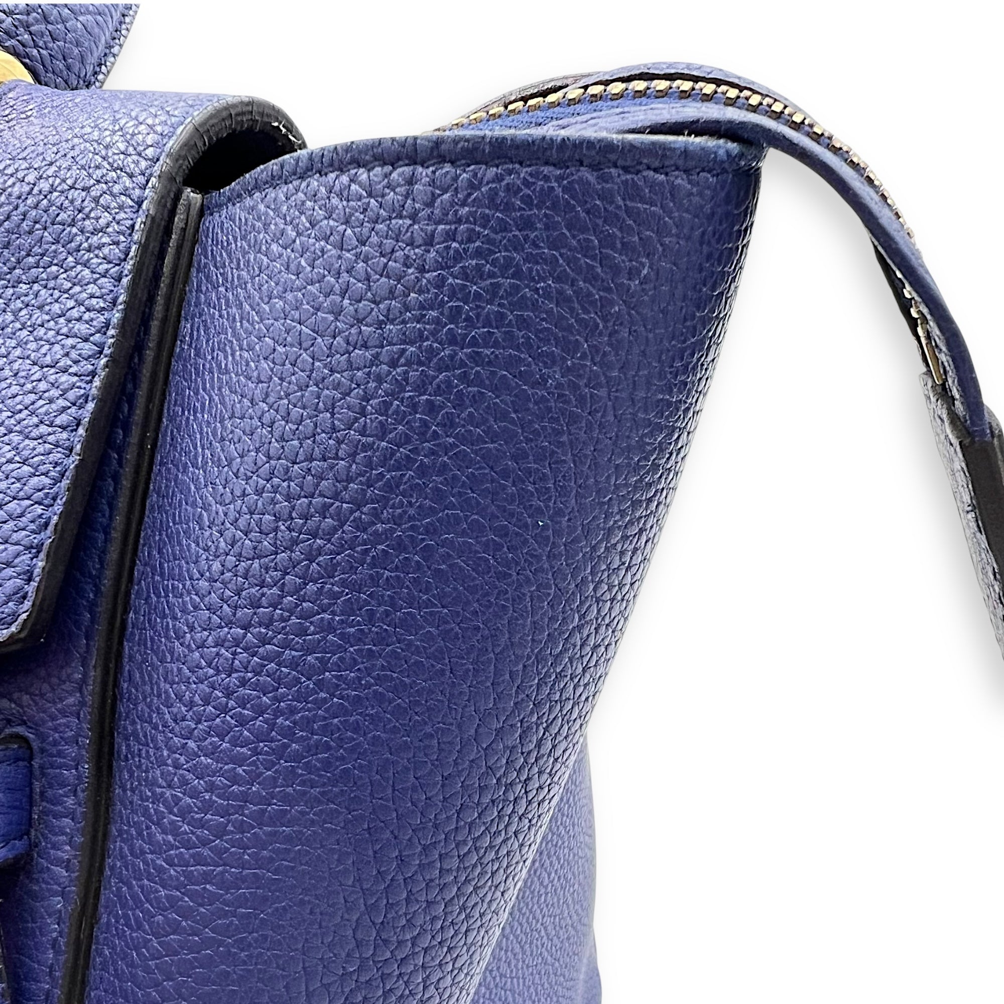 Belt Bag Mini Blue Top Handle Bag in Calfskin, Gold hardware - Image 5